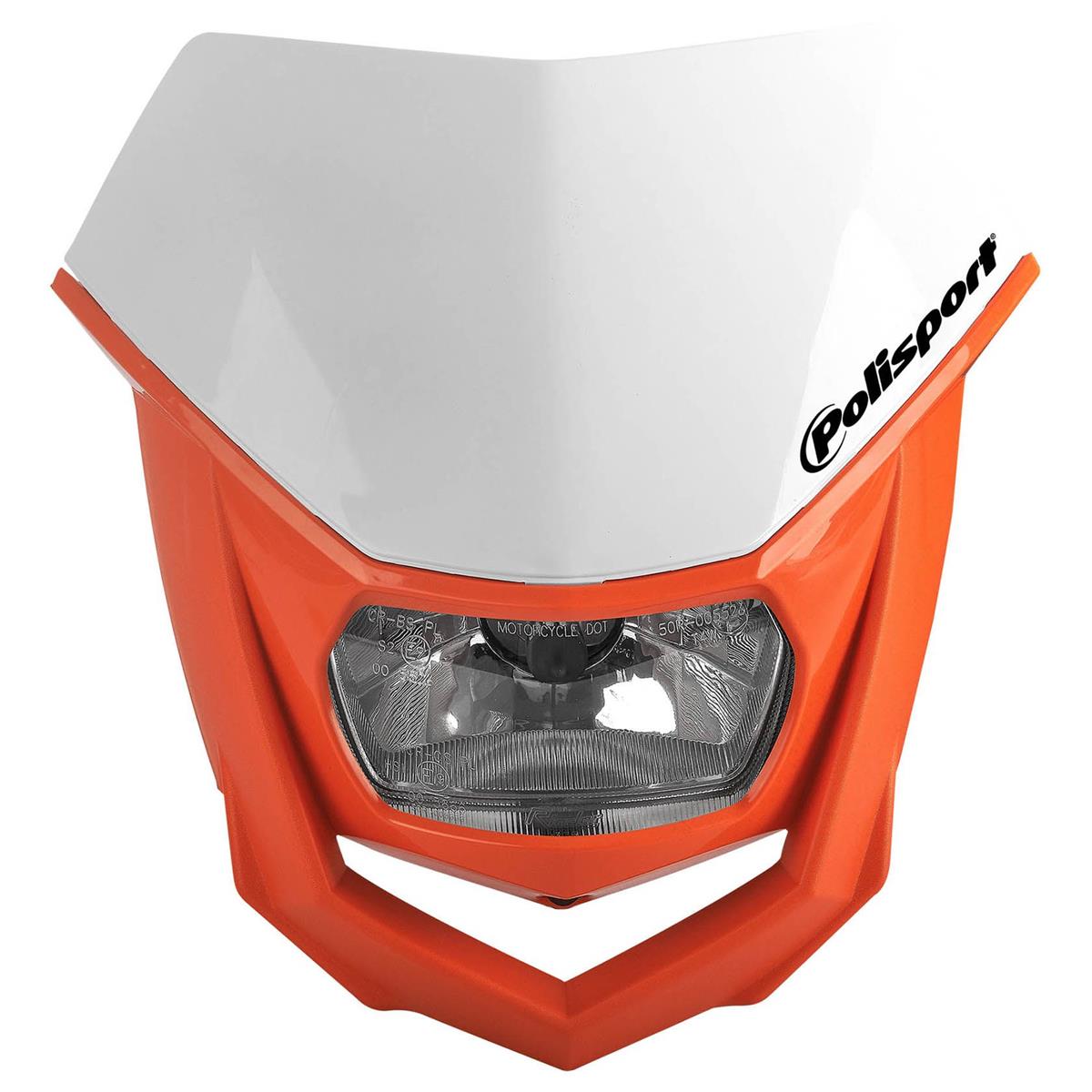 Polisport Headlight Mask Halo White/Orange