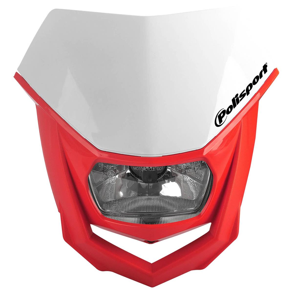 Polisport Headlight Mask Halo White/Red