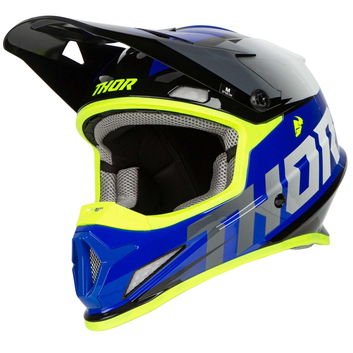 Thor Motocross-Helm Sector Fader Blau/Weiß/Gelb