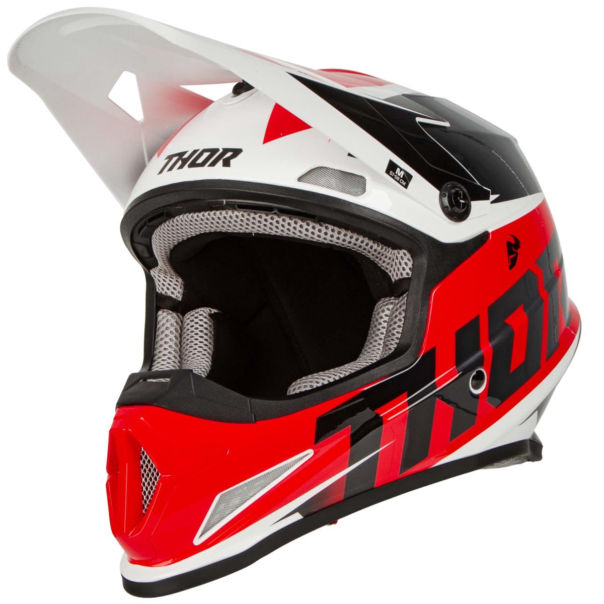 Thor Motocross-Helm Sector Fader Rot/Schwarz