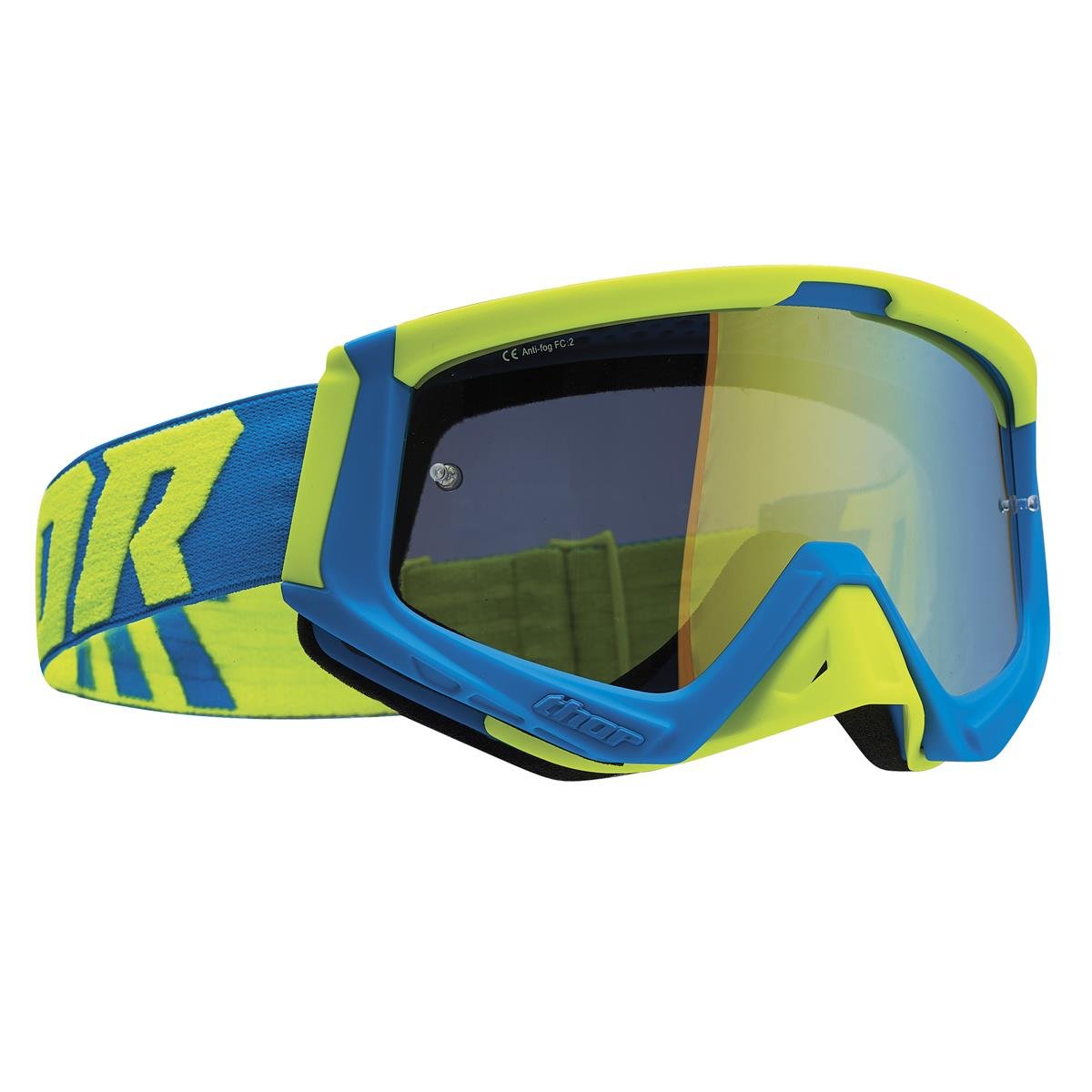 Tuzo Motocross MX Enduro Off Road Quad Goggles Adult Blue Goggle & Lens Kit 