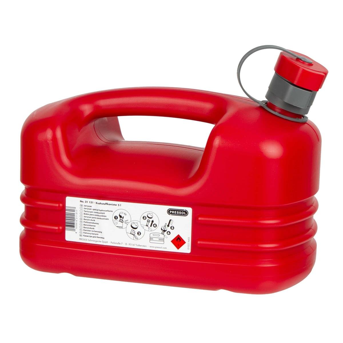 Pressol Petrol Canister  5 Liter, Red