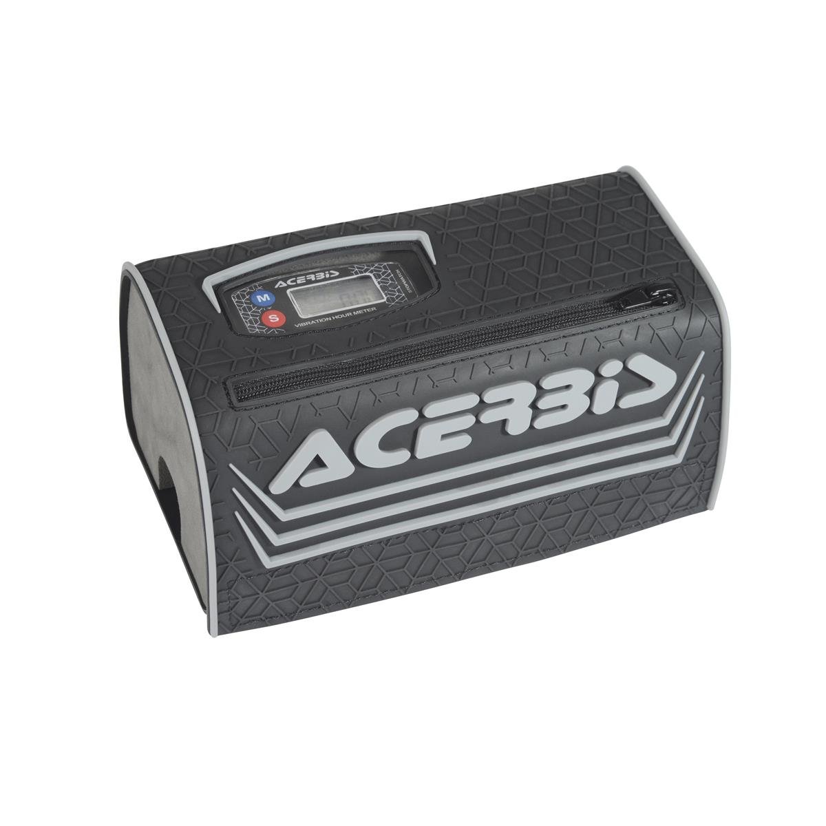 Acerbis Bar Pad  with Hour meter & Key Bag, Black