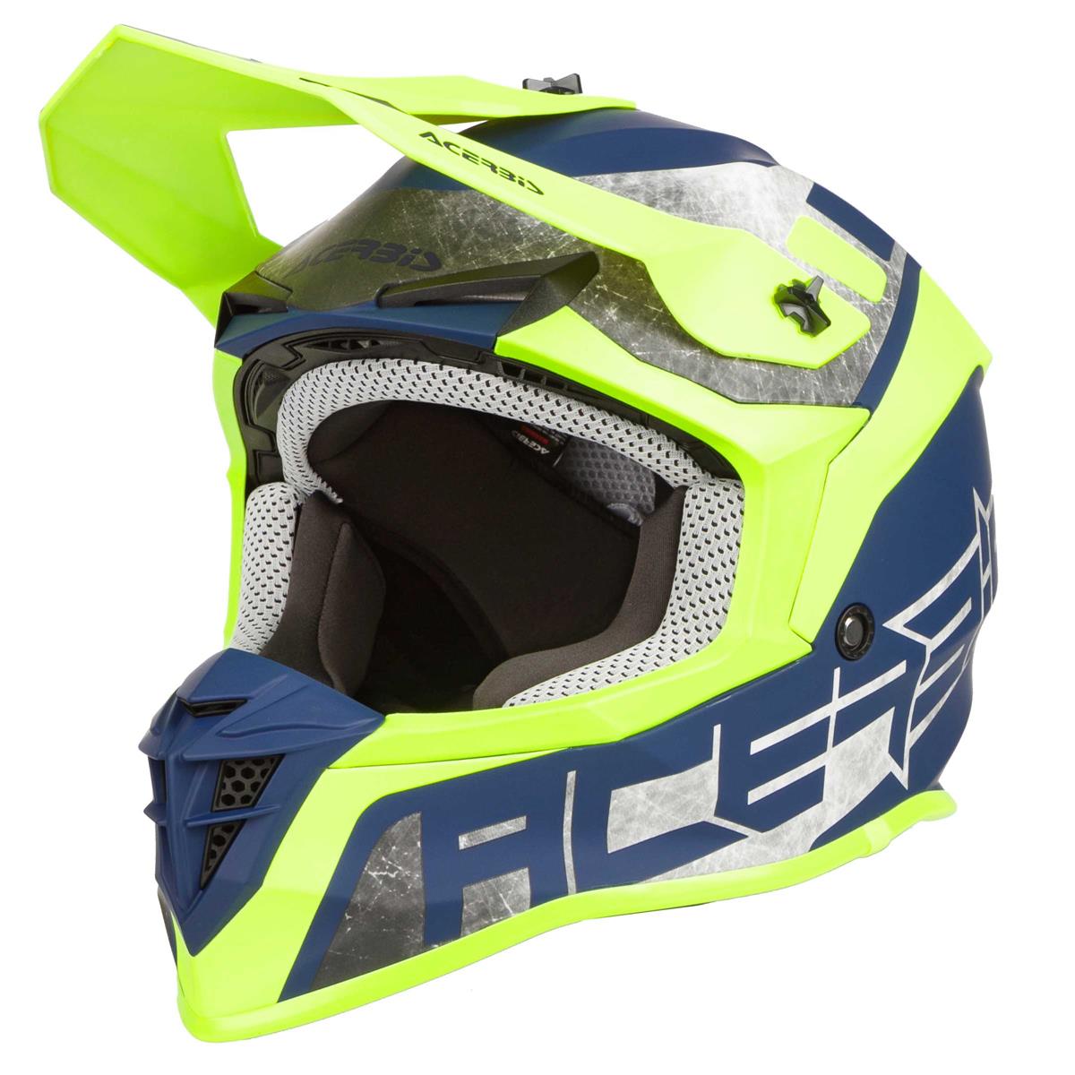 Acerbis Motocross-Helm Linear Gelb/Blau