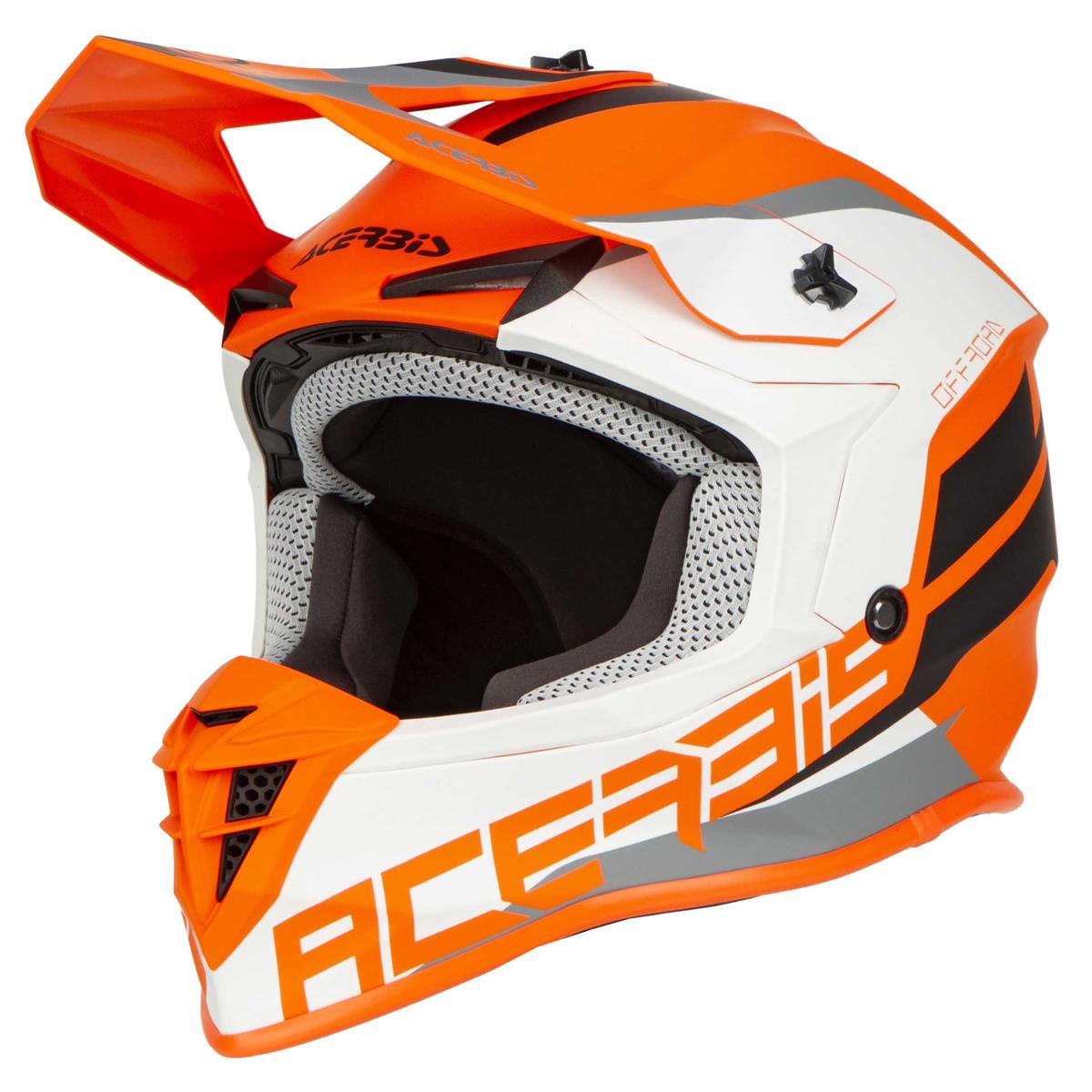 Acerbis Motocross-Helm Linear Orange/Weiß