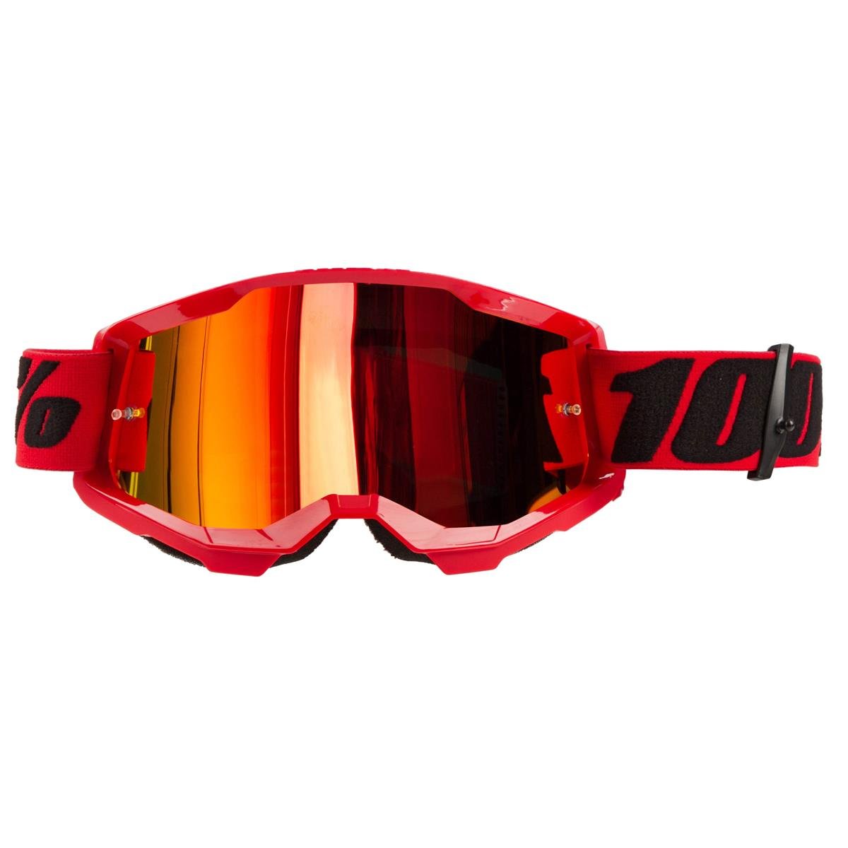 100% Crossbrille Strata Gen. 2 Rot - Verspiegelt Anti-Fog