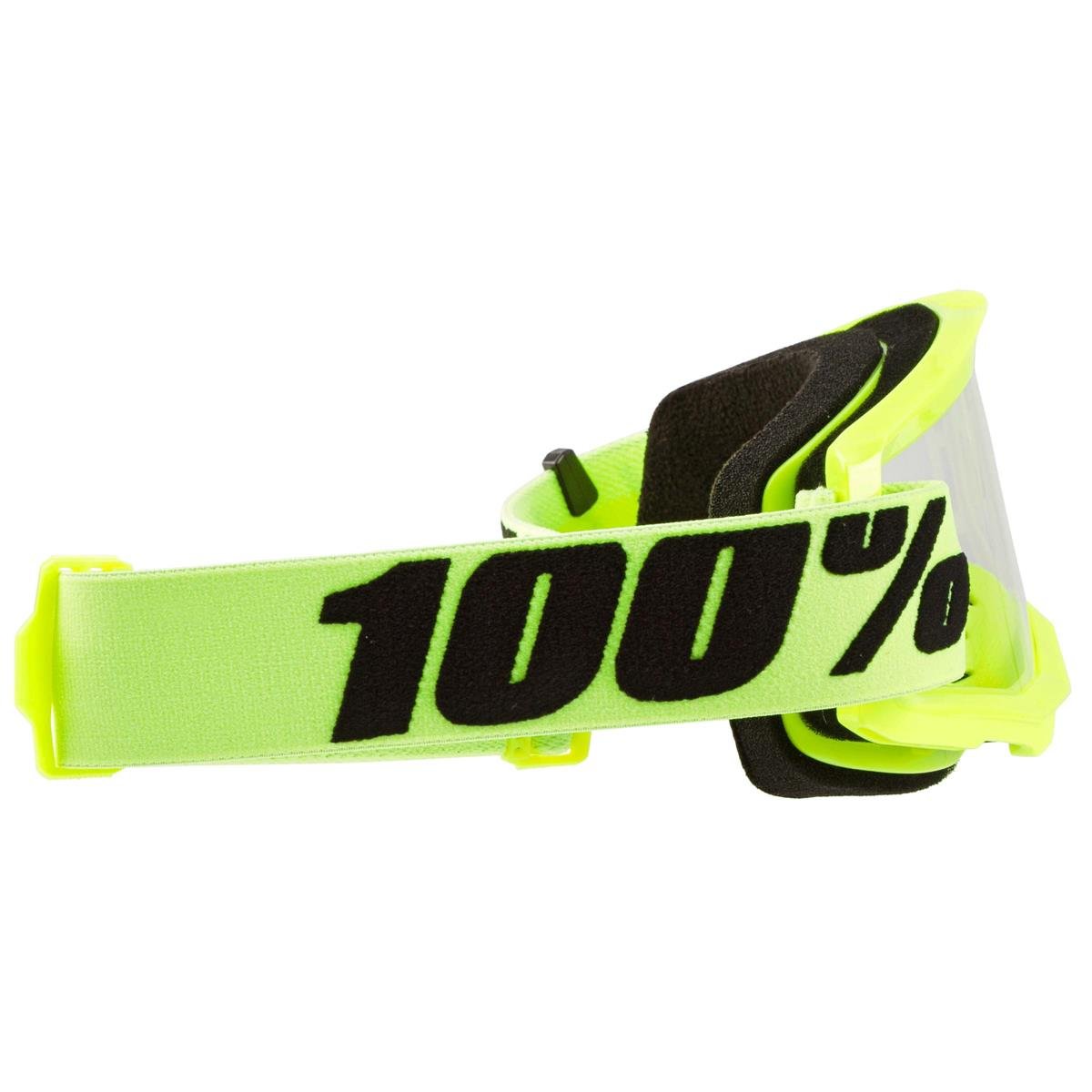 2601-1983 100% Strata Goggles Neon Yellow, Clear Lens 