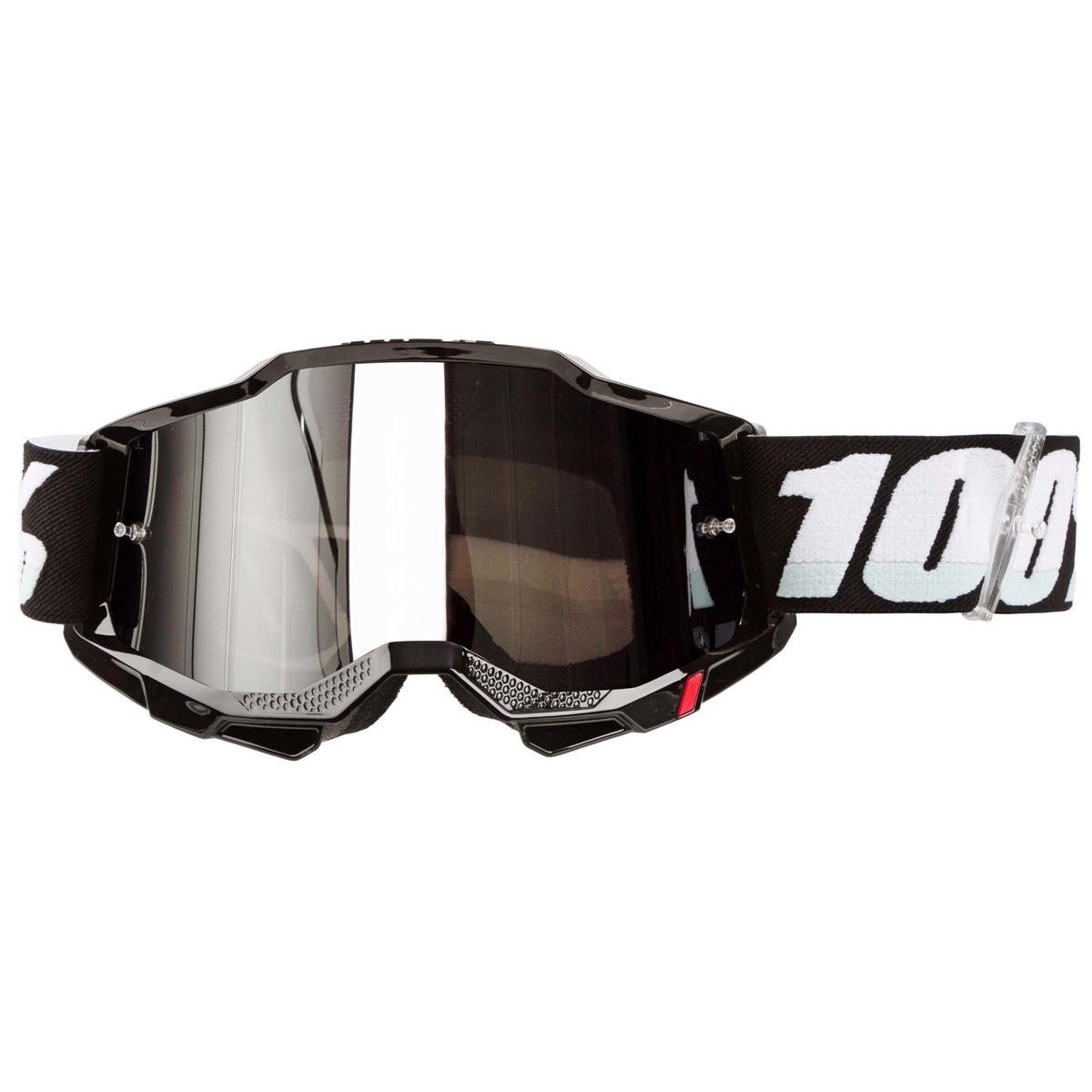 100% Crossbrille Accuri Gen. 2 Schwarz - Silber verspiegelt Anti-Fog