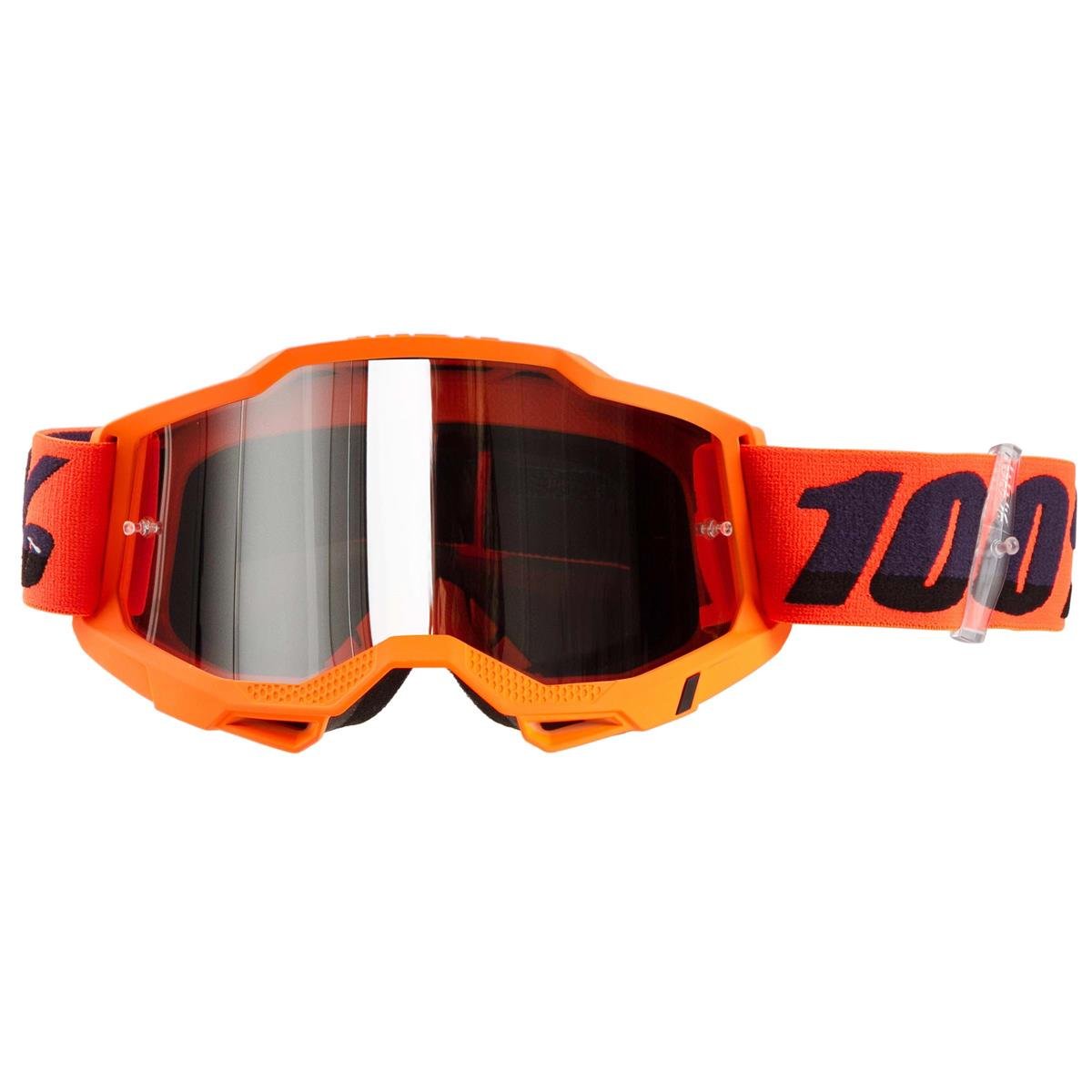 100% Crossbrille Accuri Gen. 2 Neon Orange - Silber verspiegelt Anti-Fog