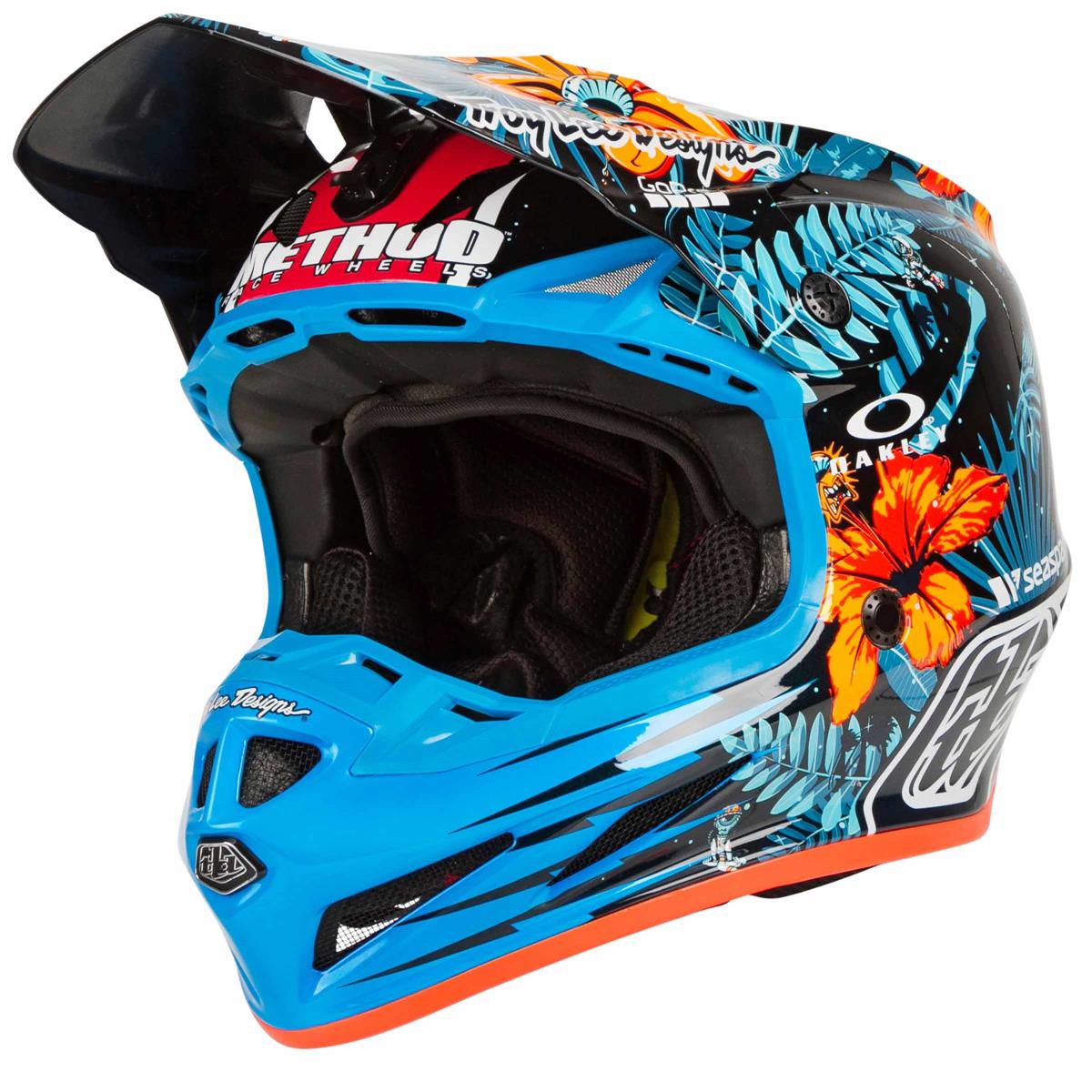 Troy Lee Designs Motocross-Helm SE4 Composite Jungle Cosmic - Blau | eBay