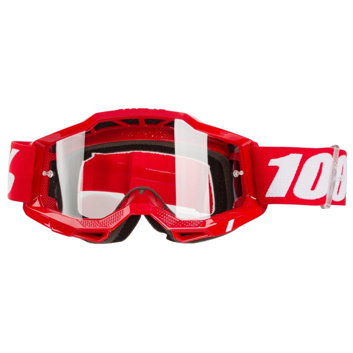 100% Maschera Accuri Gen. 2 OTG Neon Rosso - Trasparente Anti Fog