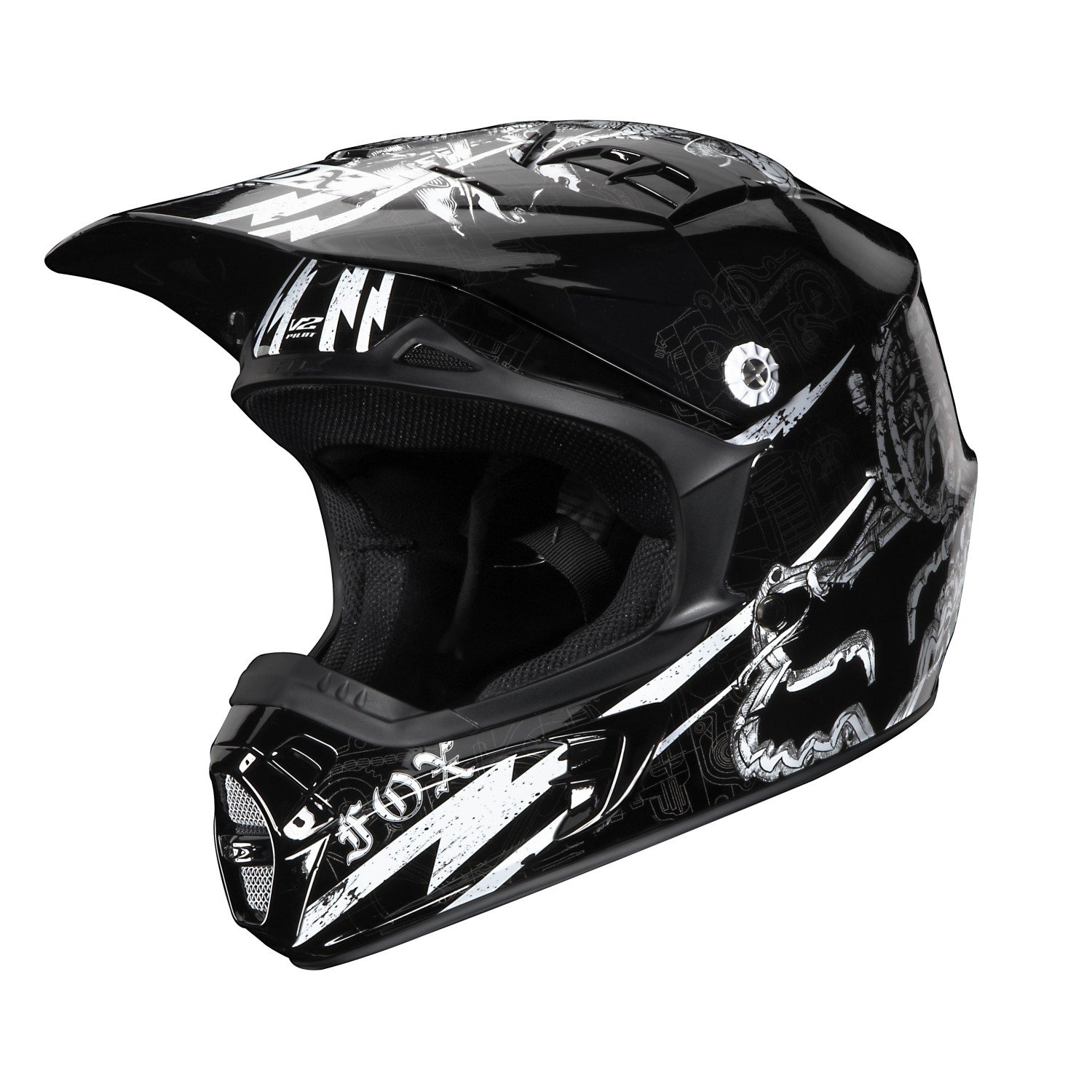 Motocross/MTB Schutzbekleidung-MX Helme - Fox Helm V2 Empire II - Black