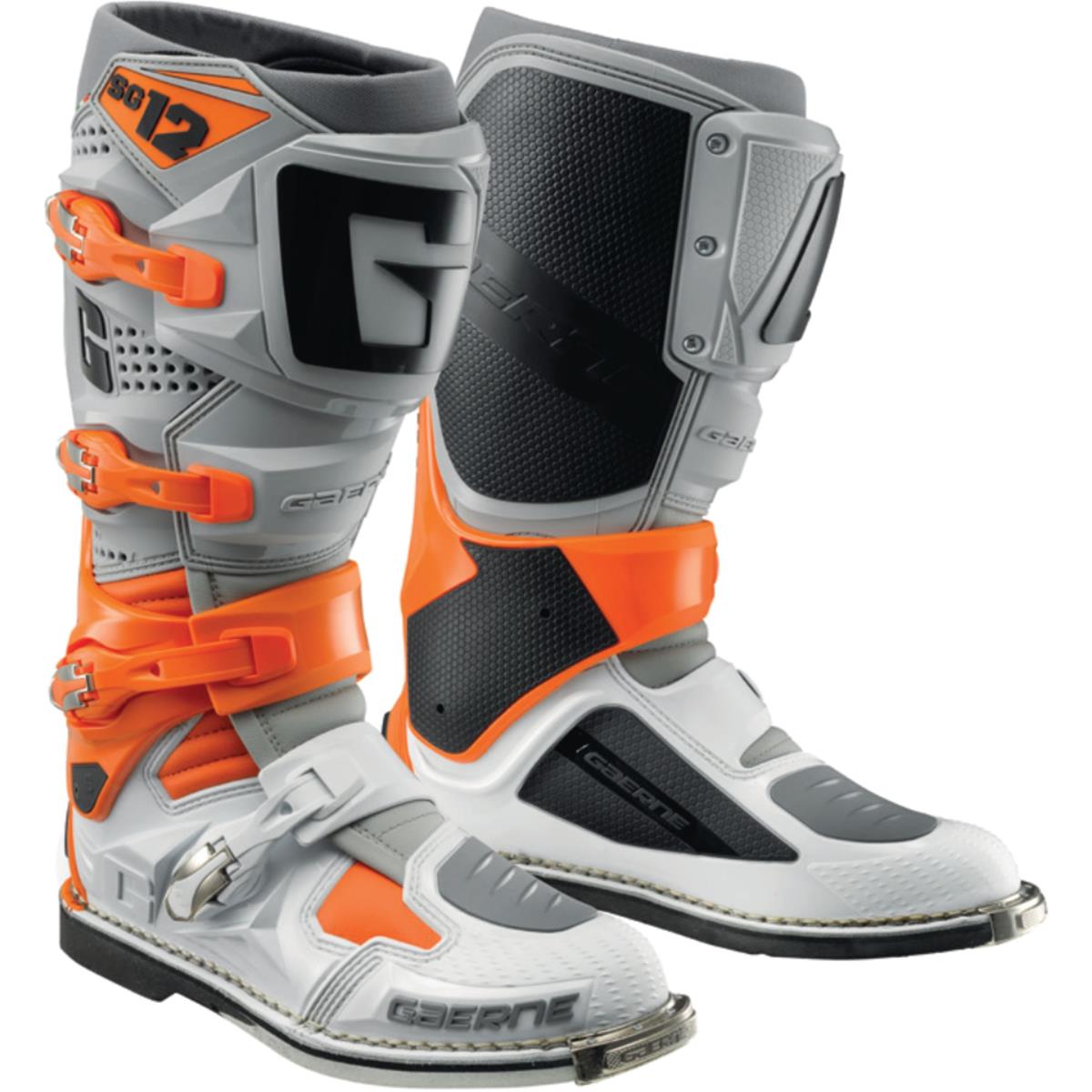 Gaerne Motocross-Stiefel SG 12 Orange/Grau/Weiß