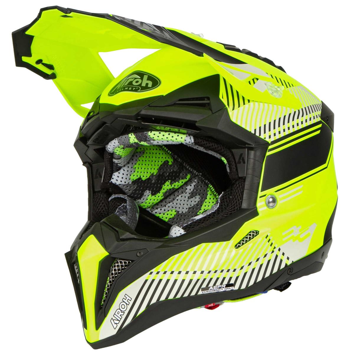 Airoh Motocross-Helm Aviator 3 Wave - Matt - Gelb
