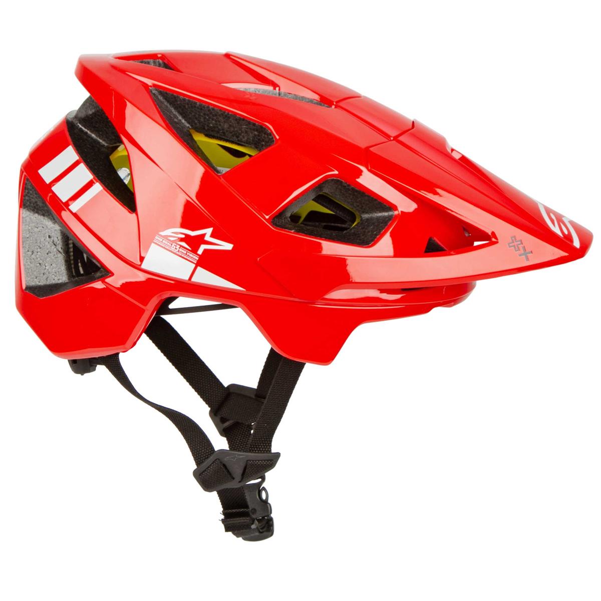 Bright Red Light Grey Alpinestars Vector Tech A2 Helmet 