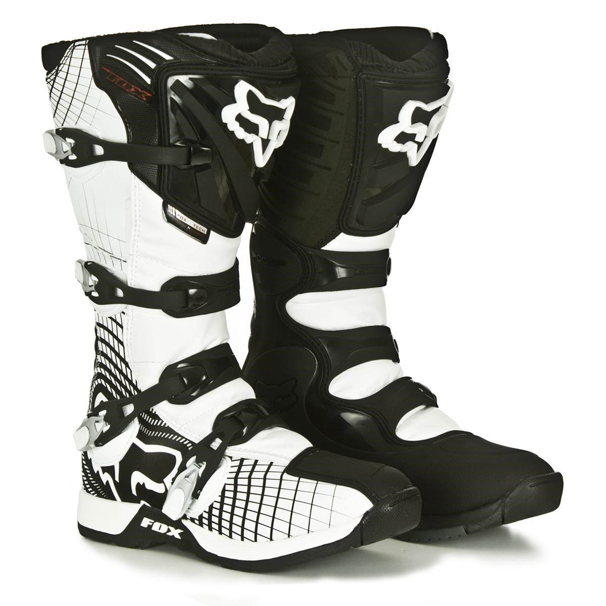 Motocross/MTB Schutzbekleidung-MX Stiefel - Fox Stiefel Comp 5 Vortex - White