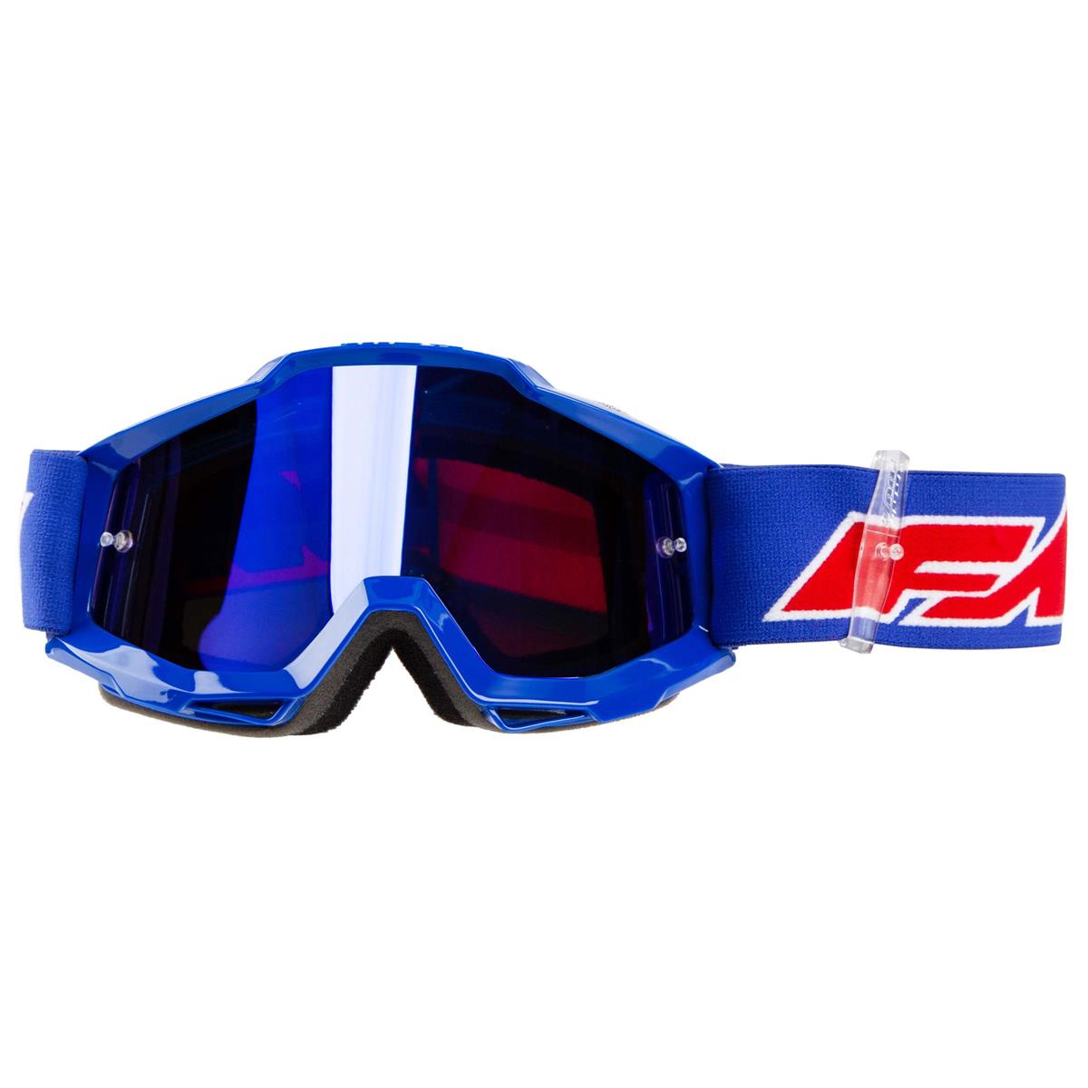 FMF Youth Powerbomb Goggles Rocket Blue w/ Blue Mirror Lens