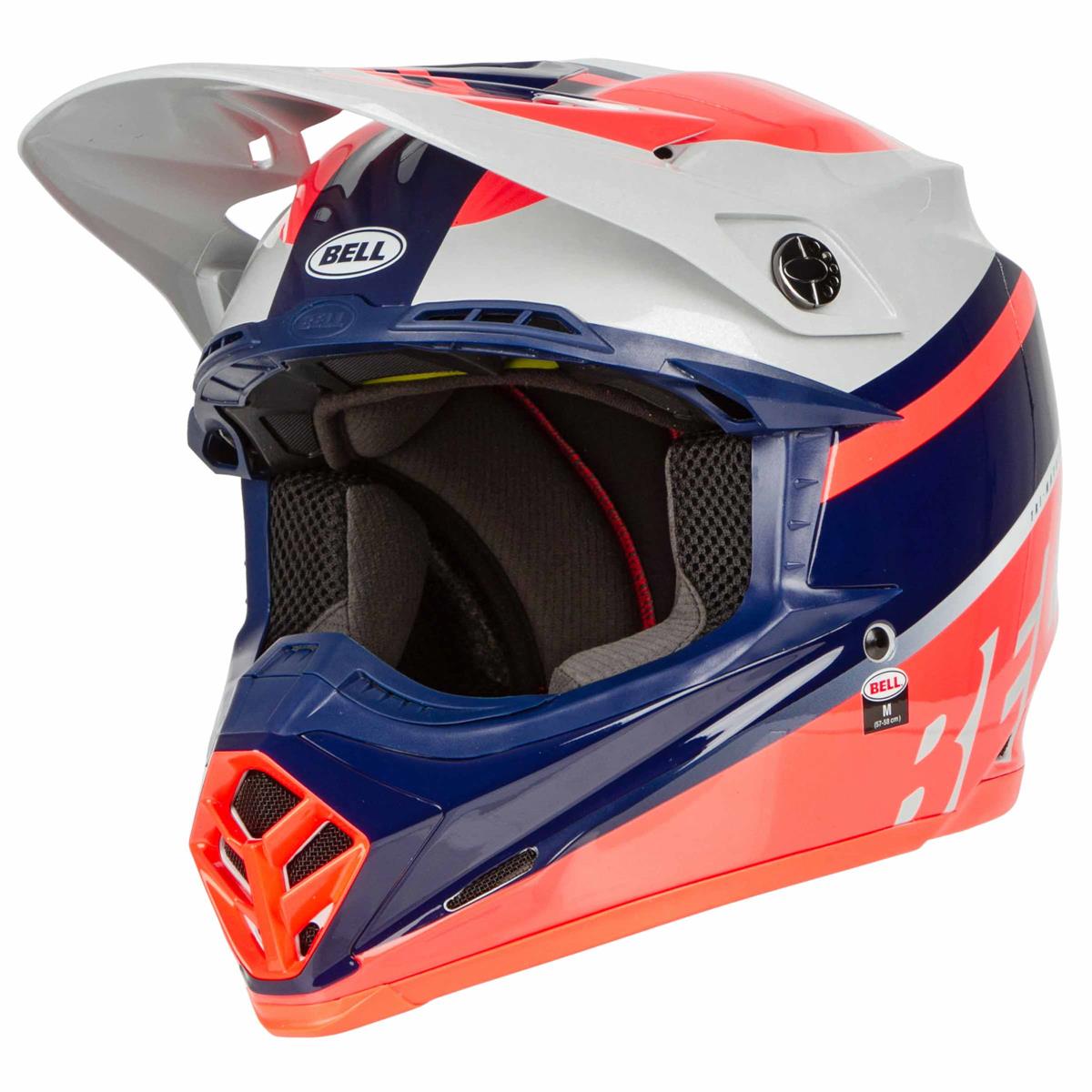 Bell Casco MX Moto-9 Mips Prophecy - Gloss Infrared/Navy/Gray
