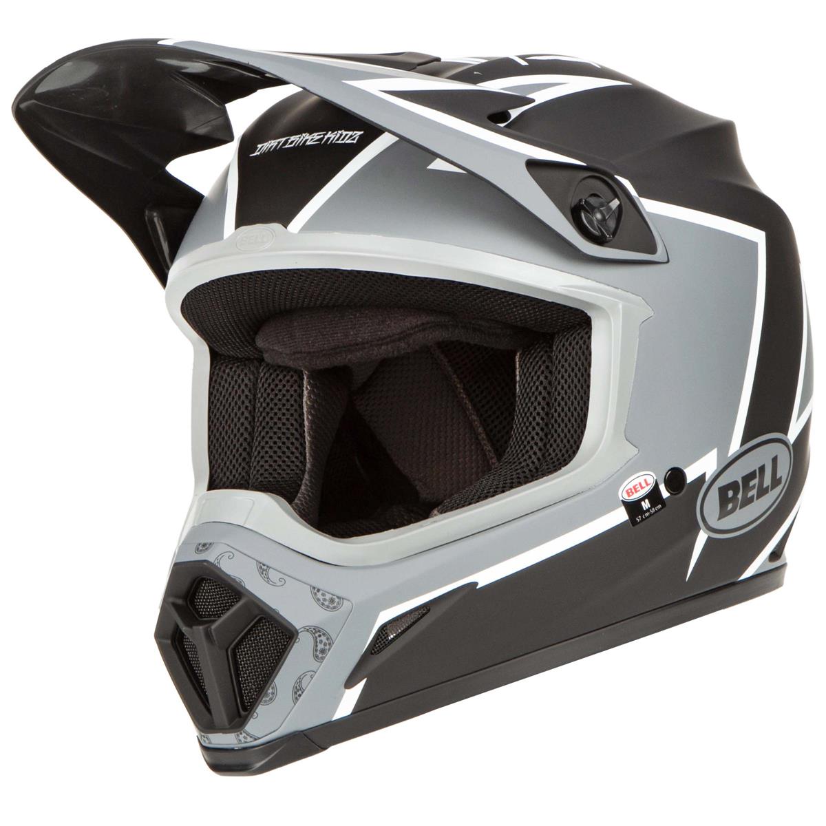 Bell Motocross-Helm MX-9 MIPS Twitch - Matt Schwarz/Grau/Weiß