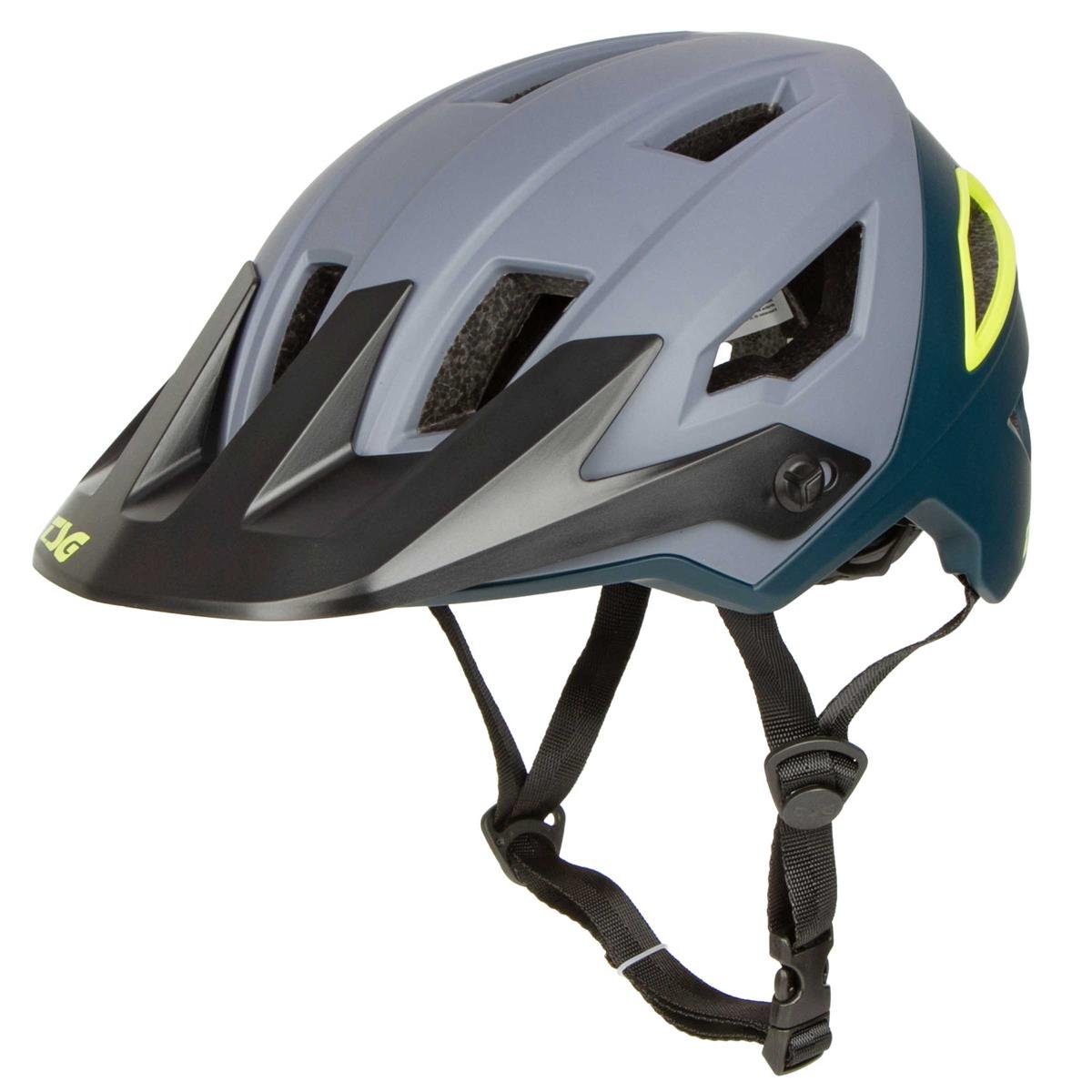 TSG Enduro MTB Helmet Chatter Graphic Design - Satin Gray/Blue