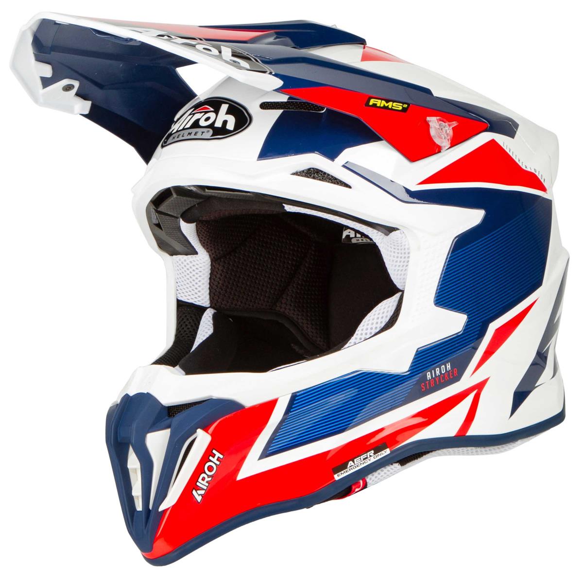Airoh Motocross-Helm Strycker AXE - Blau/Rot