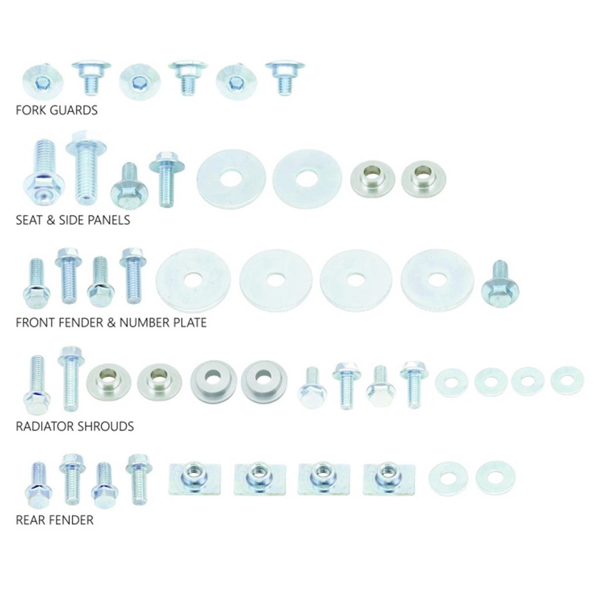 Ufo Plast Fastener Kit  for plastic parts, Honda CR 125 93-97, CR 250 92-96