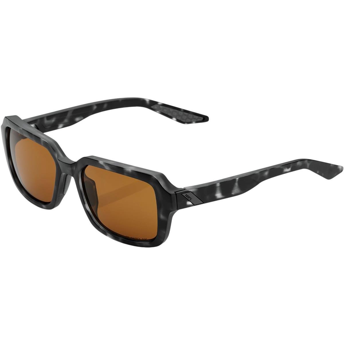 100% Sunglasses Rideley Matte Black Havana - Peakpolar Lens
