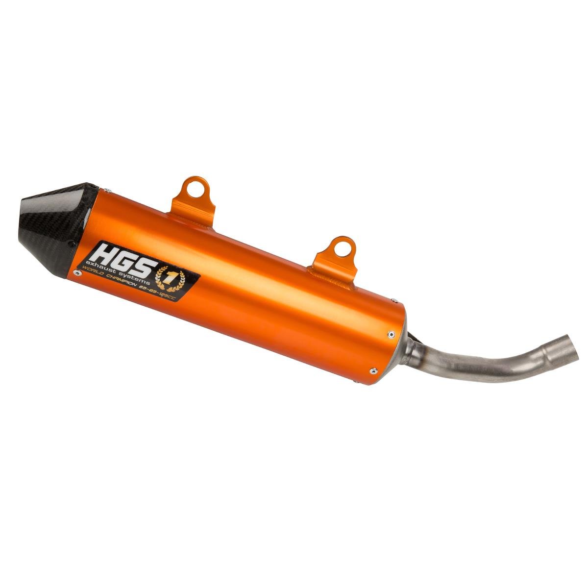 HGS Endschalldämpfer  KTM SX 250 17-18, Orange/Carbon