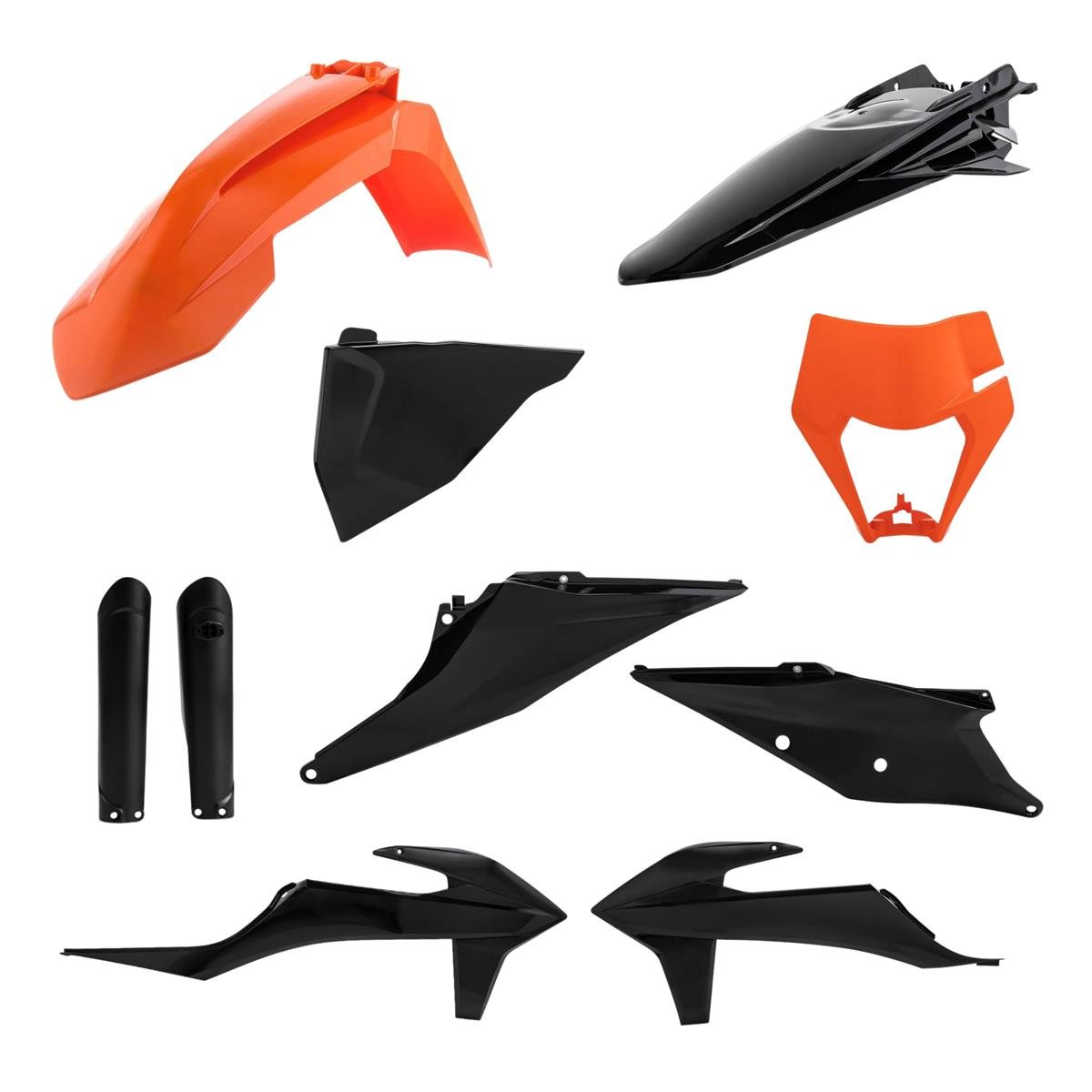 Acerbis Kit Plastiche completo Full-Kit KTM EXC/EXC-F 20-, Nero/Arancione