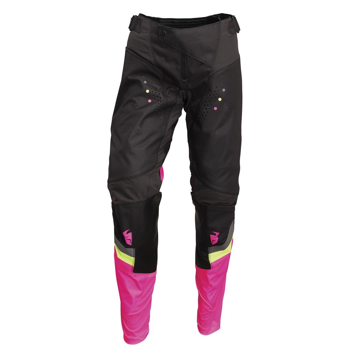 Thor Girls MX Pants Pulse Rev - Charcoal/Pink