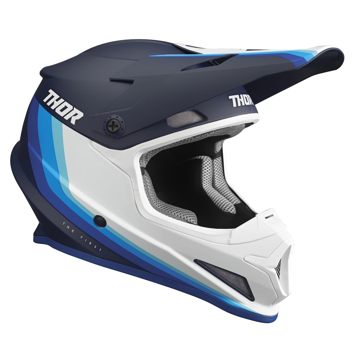 Thor MX Sector Racer Motocross Helm navy blau