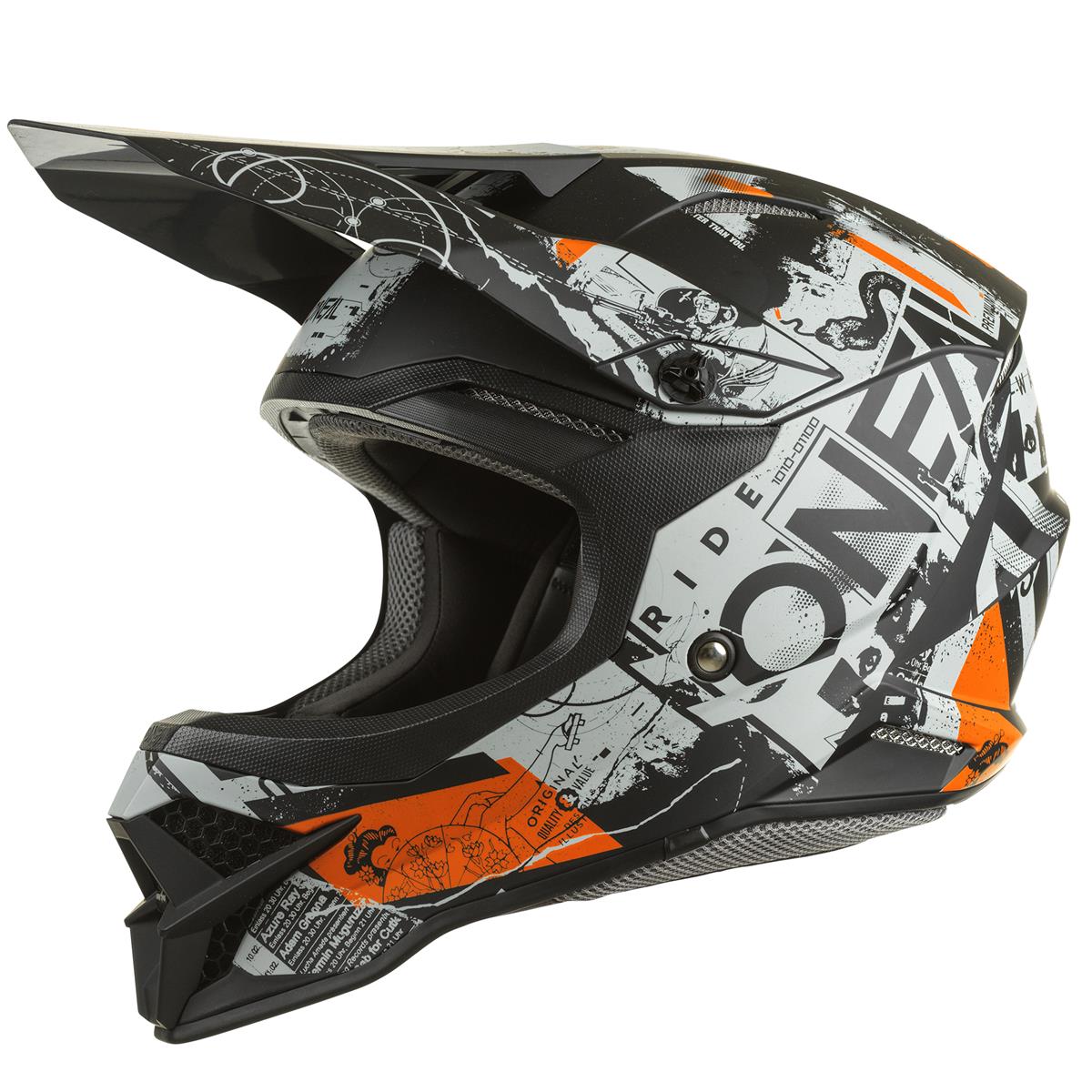 O'Neal Motocross-Helm 3SRS Scarz - Schwarz/Grau/Orange