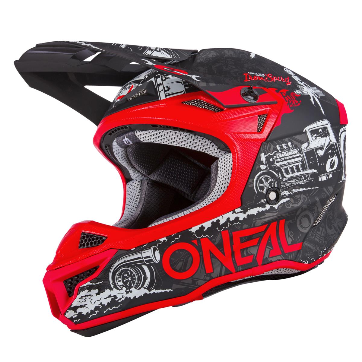 O'Neal Casco MX 5SRS Polyacrylite HR - Nero/Rosso