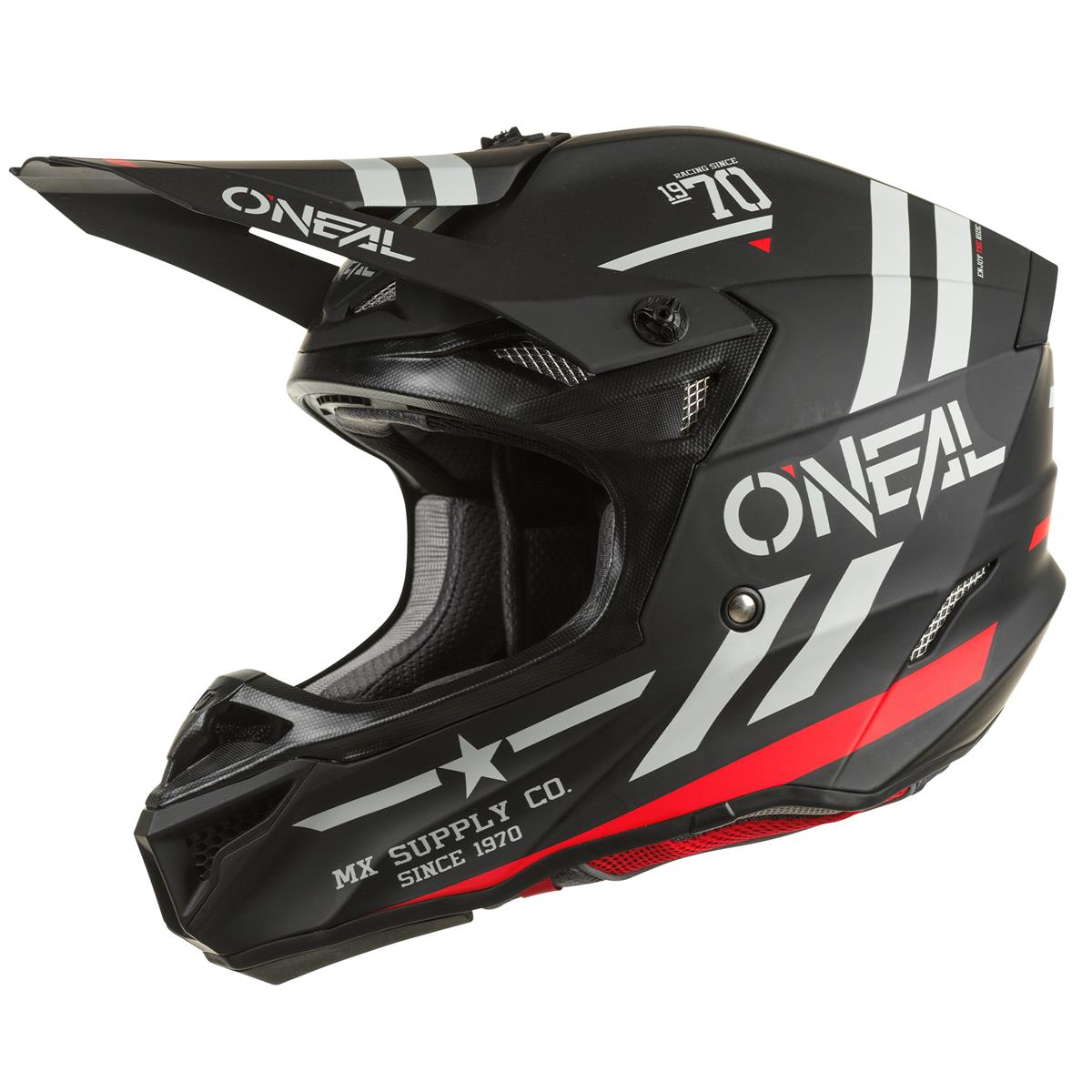 O'Neal Motocross-Helm 5SRS Polyacrylite Squadron - Schwarz/Grau