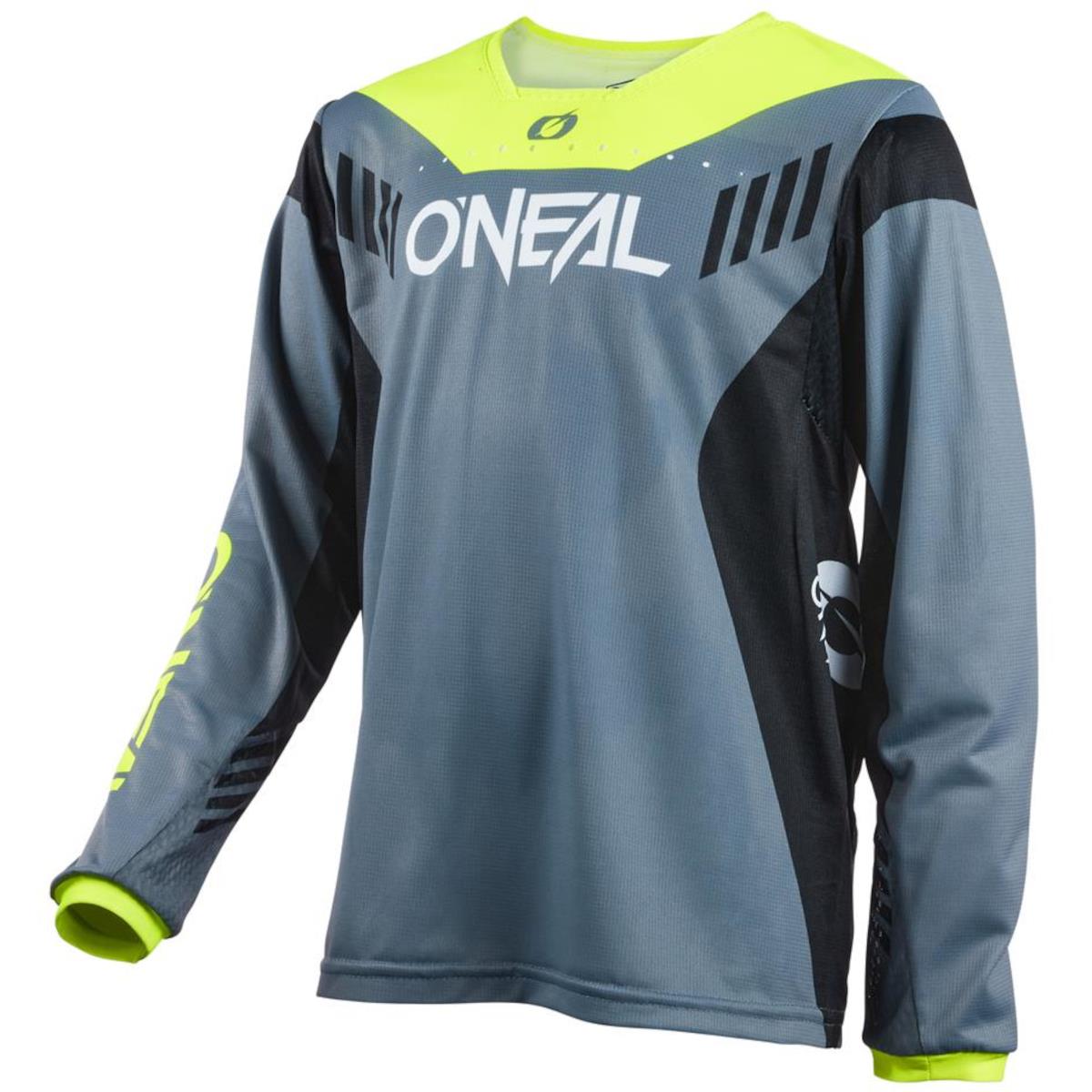 O'Neal Kids MTB Jersey Long Sleeve Element FR Hybrid - Gray/Neon Yellow