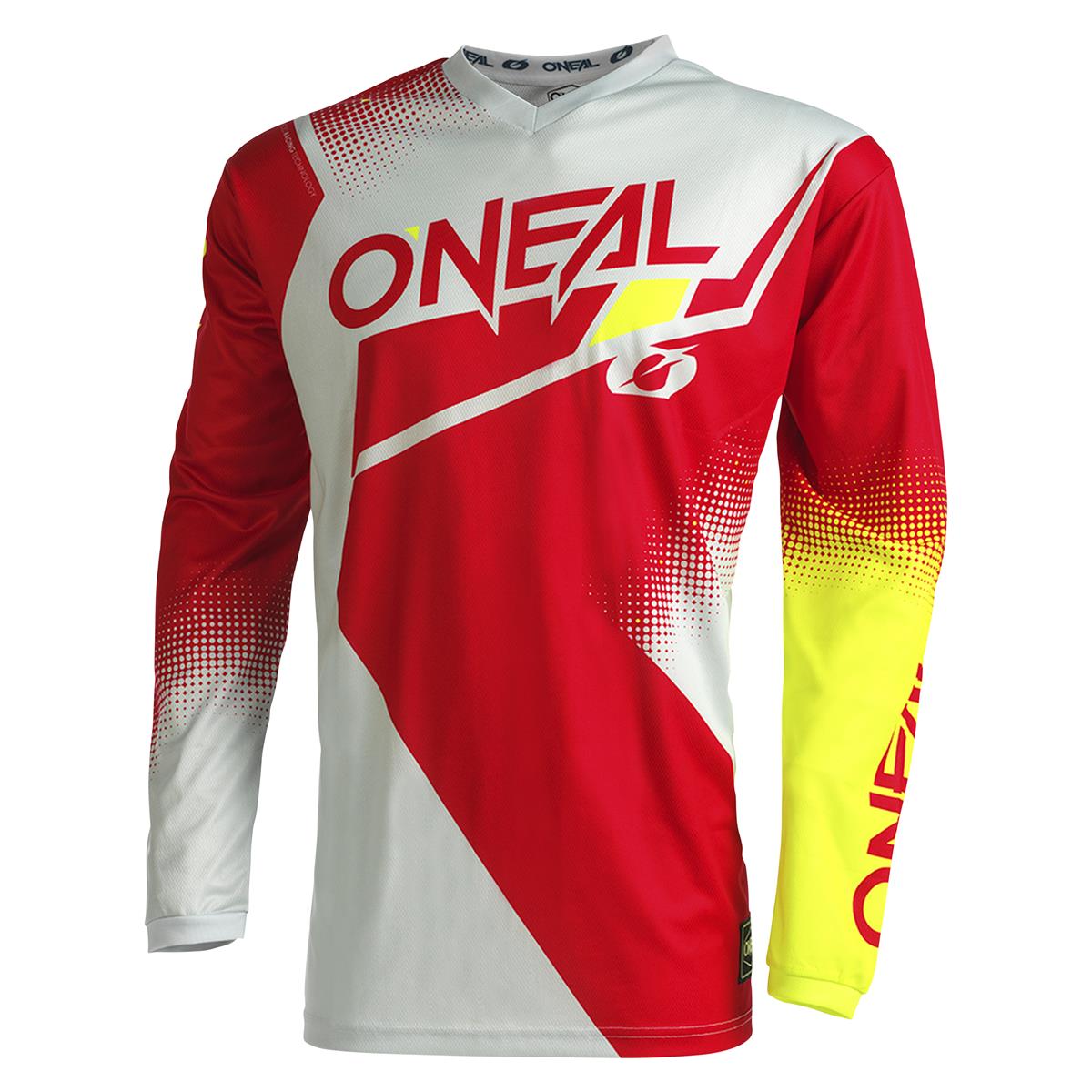 O'Neal Maillot MX Element Racewear - Rouge/Gris/Jaune fluo