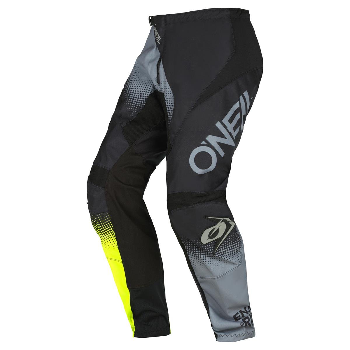 O'Neal Pantaloni MX Element Racewear V.22 - Nero/Grigio/Giallo Neon