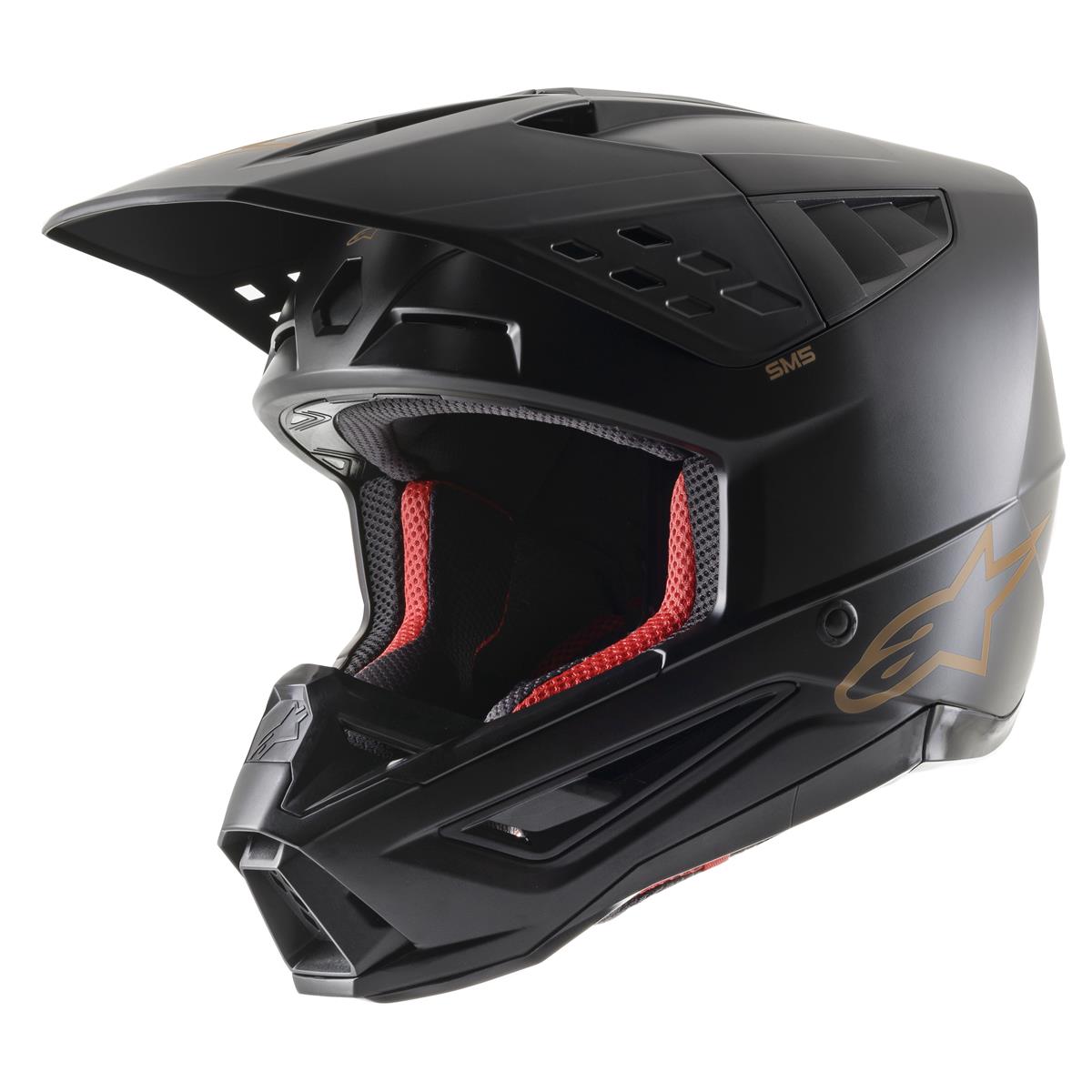 Alpinestars Motocross-Helm Supertech S-M5 Solid - Schwarz/Braun Matt