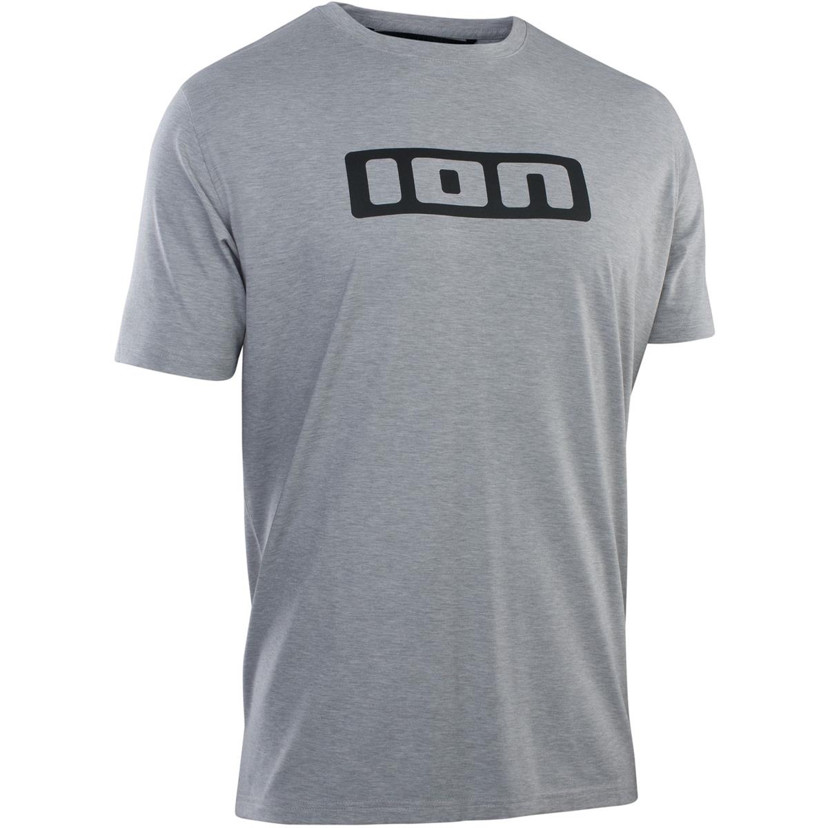 ION MTB-Jersey Kurzarm Logo DR Grau meliert