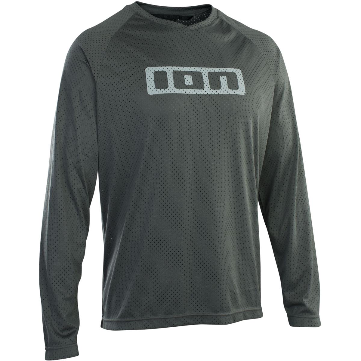 ION Maillot VTT Manches Longues Logo Gris Thunder