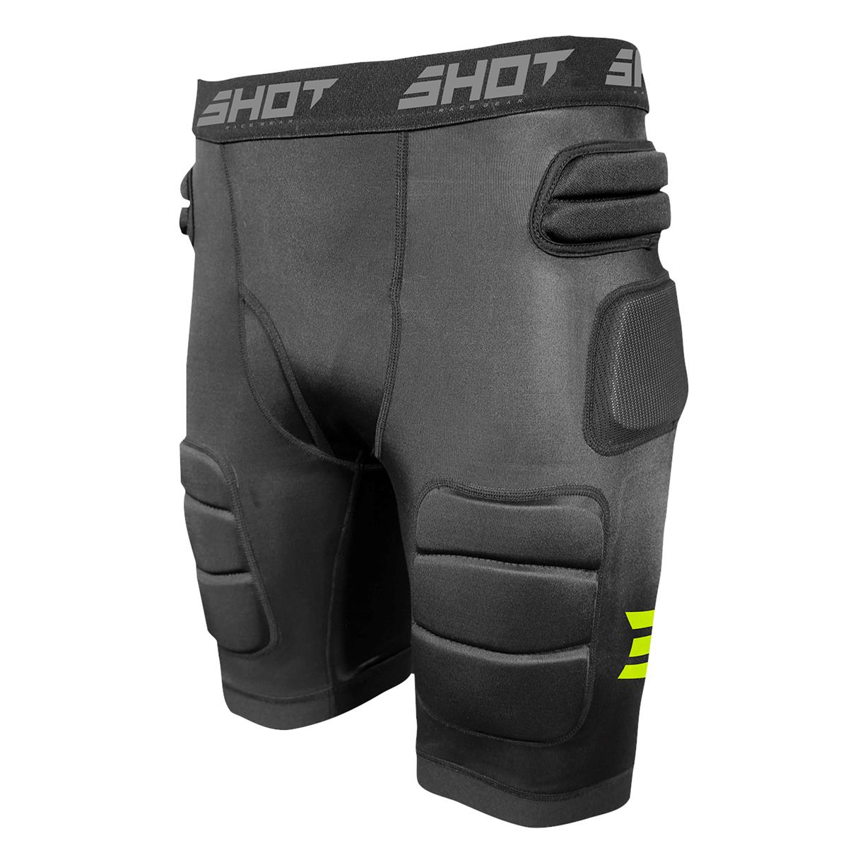 Shot Sous-Shorts de Protection Interceptor 2.0 Noir/Neon Jaune