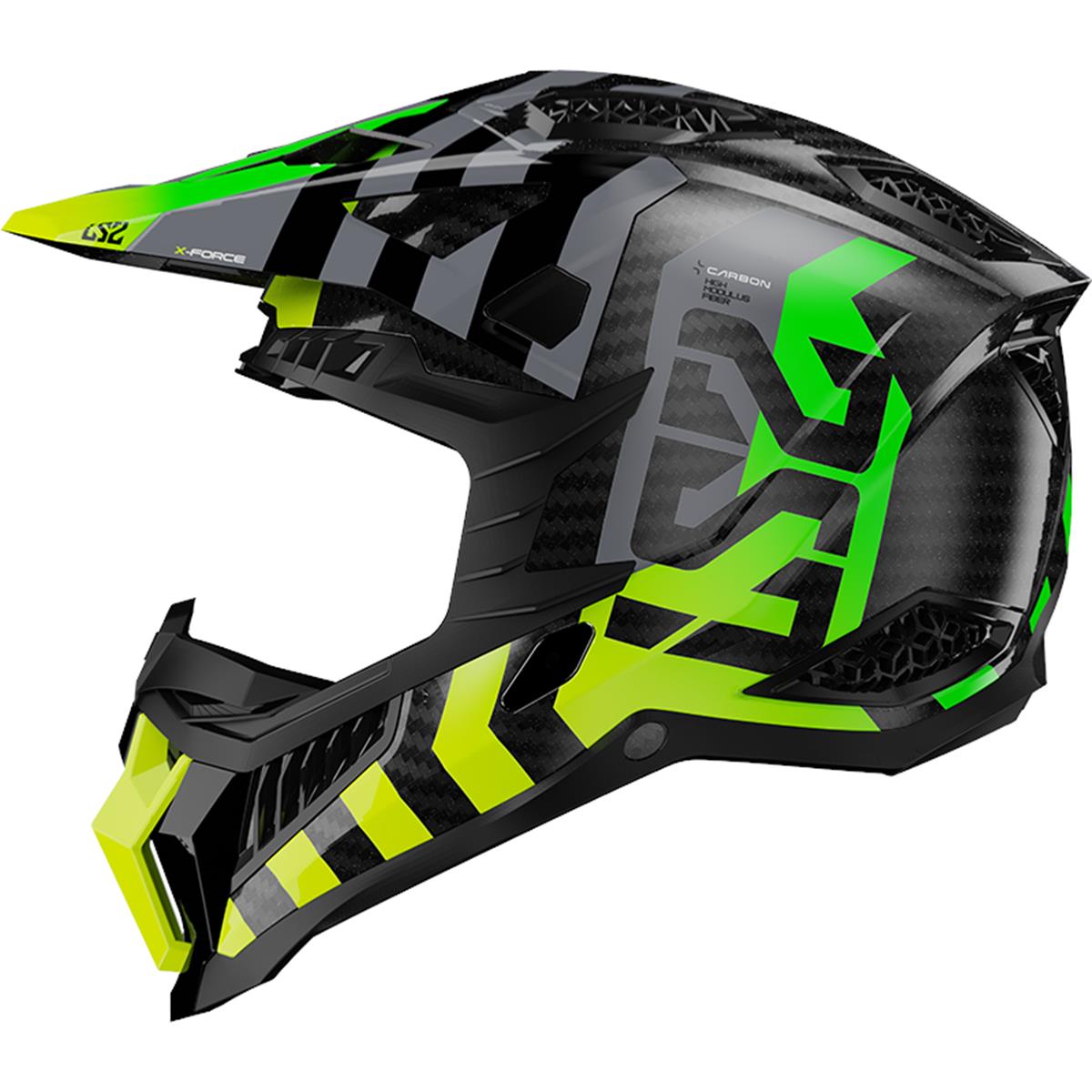 LS2 Motocross-Helm MX703 X-Force Barrier H-V - Gelb/Grün