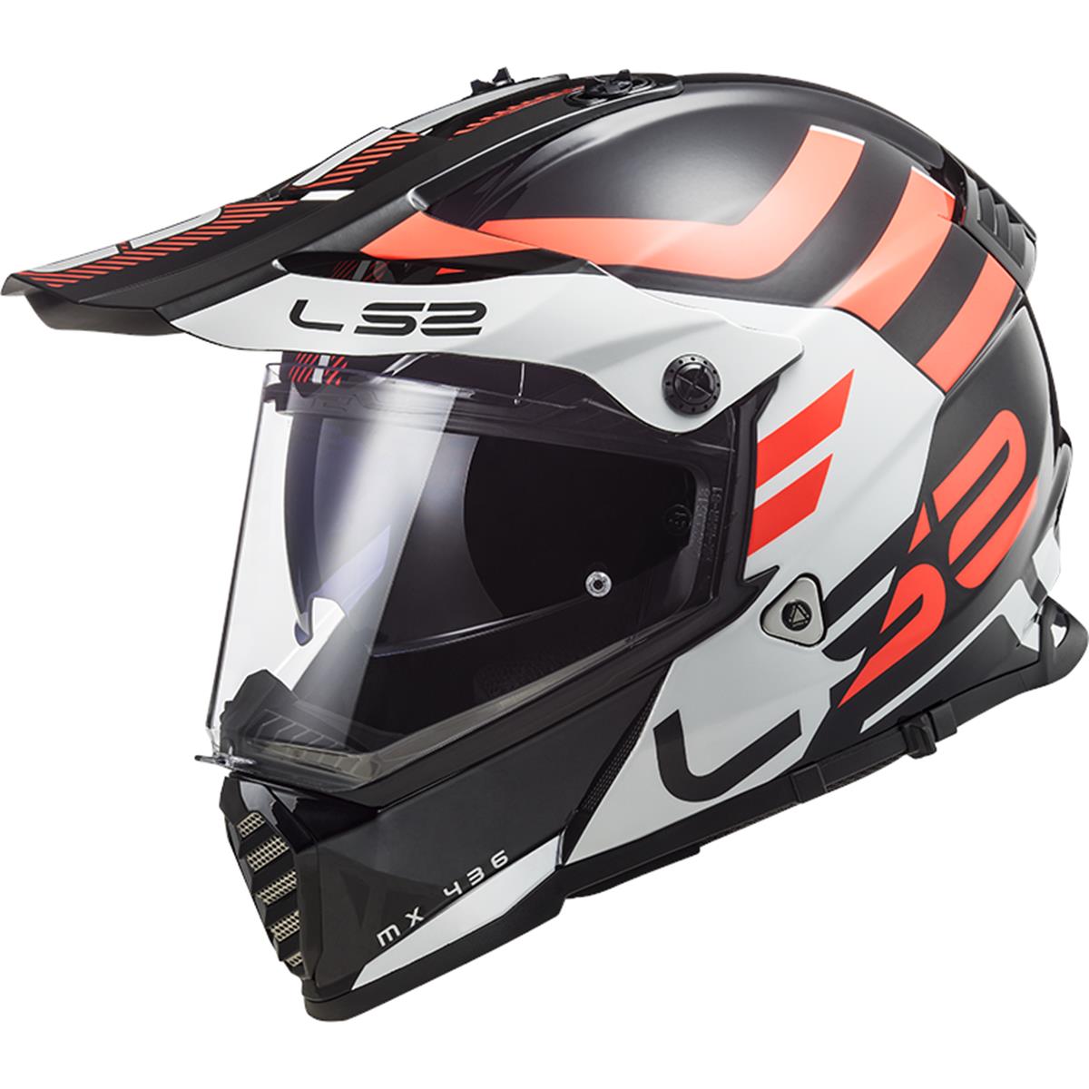 LS2 Adventure Helmet MX 436 Pioneer Evo Adventurer - Black/White