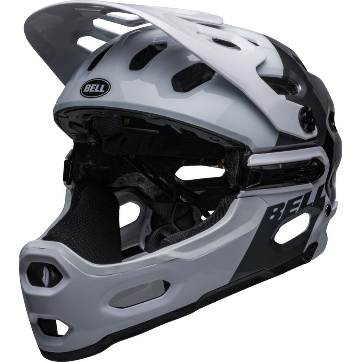 Bell Enduro MTB Helmet Super 3R MIPS Matte Gloss - White/Black