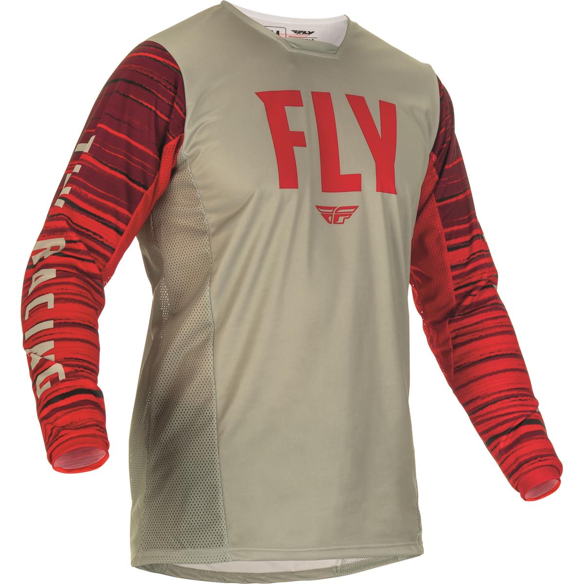Fly Racing Maglia MX Kinetic Wave - Light Gray/Red