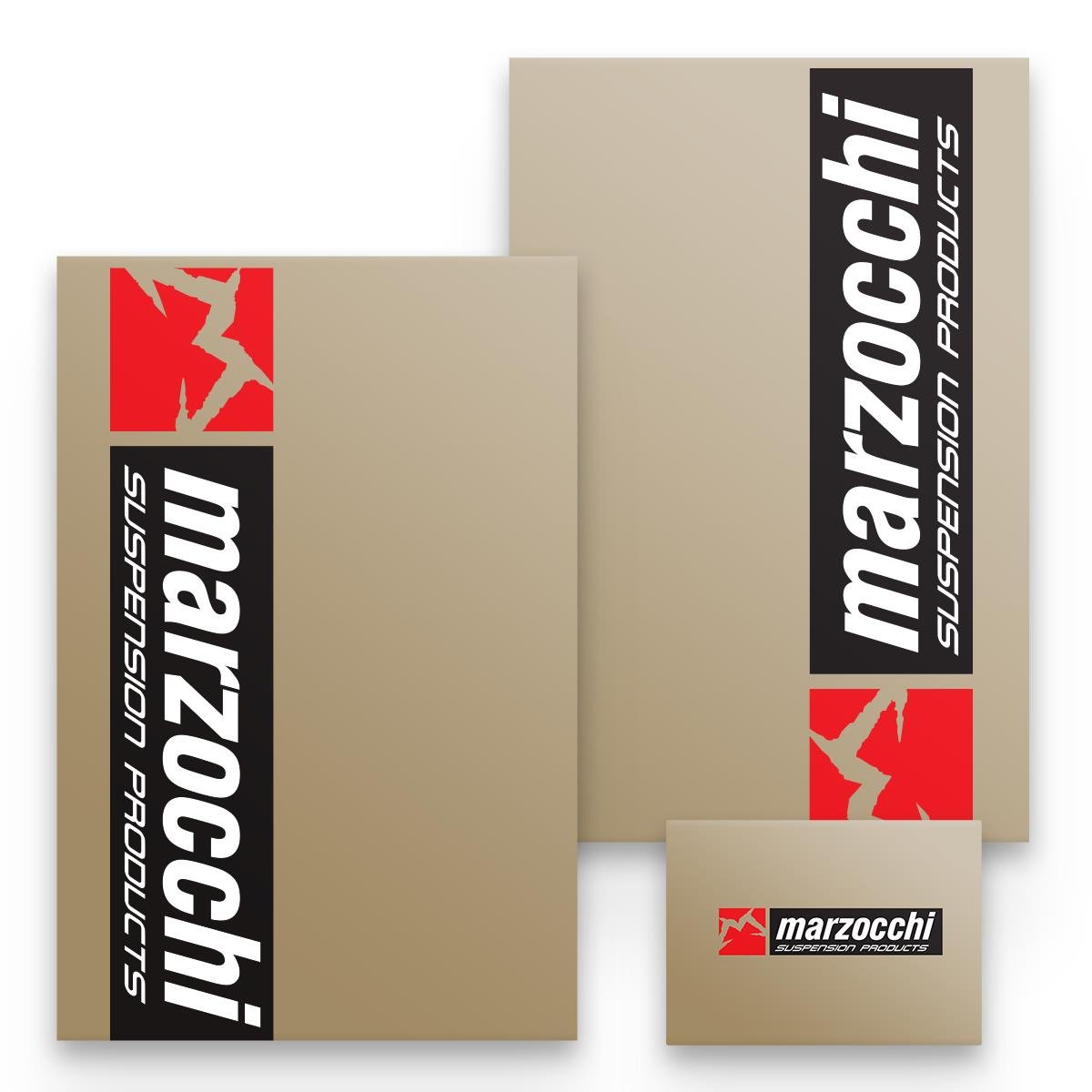 Maciag Offroad Fork Guard Sticker  Marzocchi, Black/White/Red, Transparent