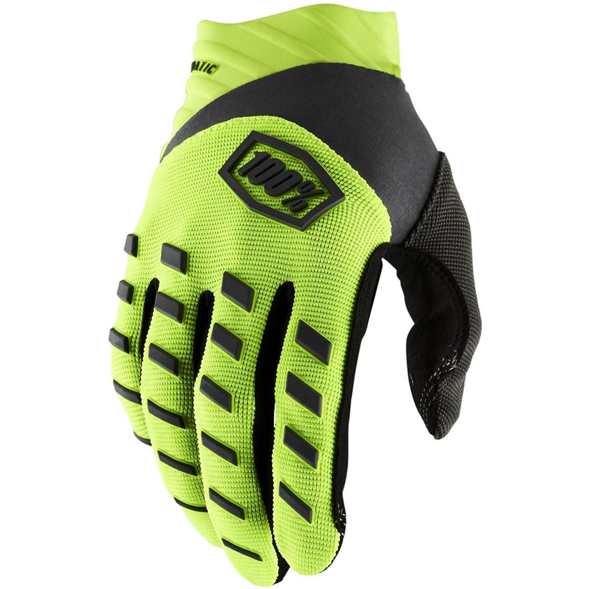 100% Kids MTB Gloves Airmatic Fluo Yellow