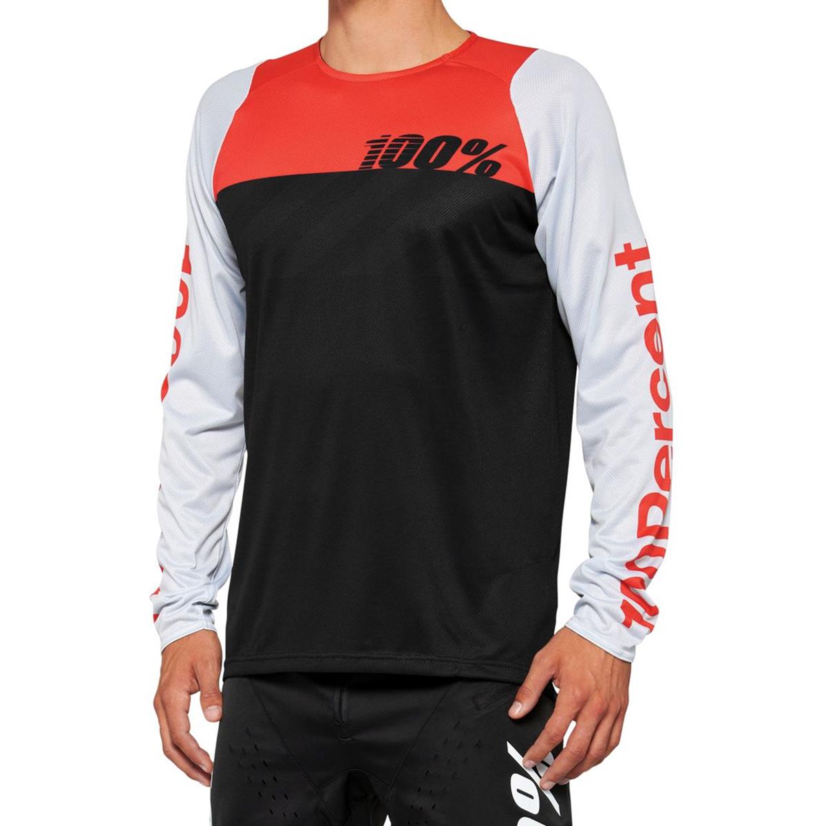 100% MTB Jersey Long Sleeve R-Core Black/Racer Red