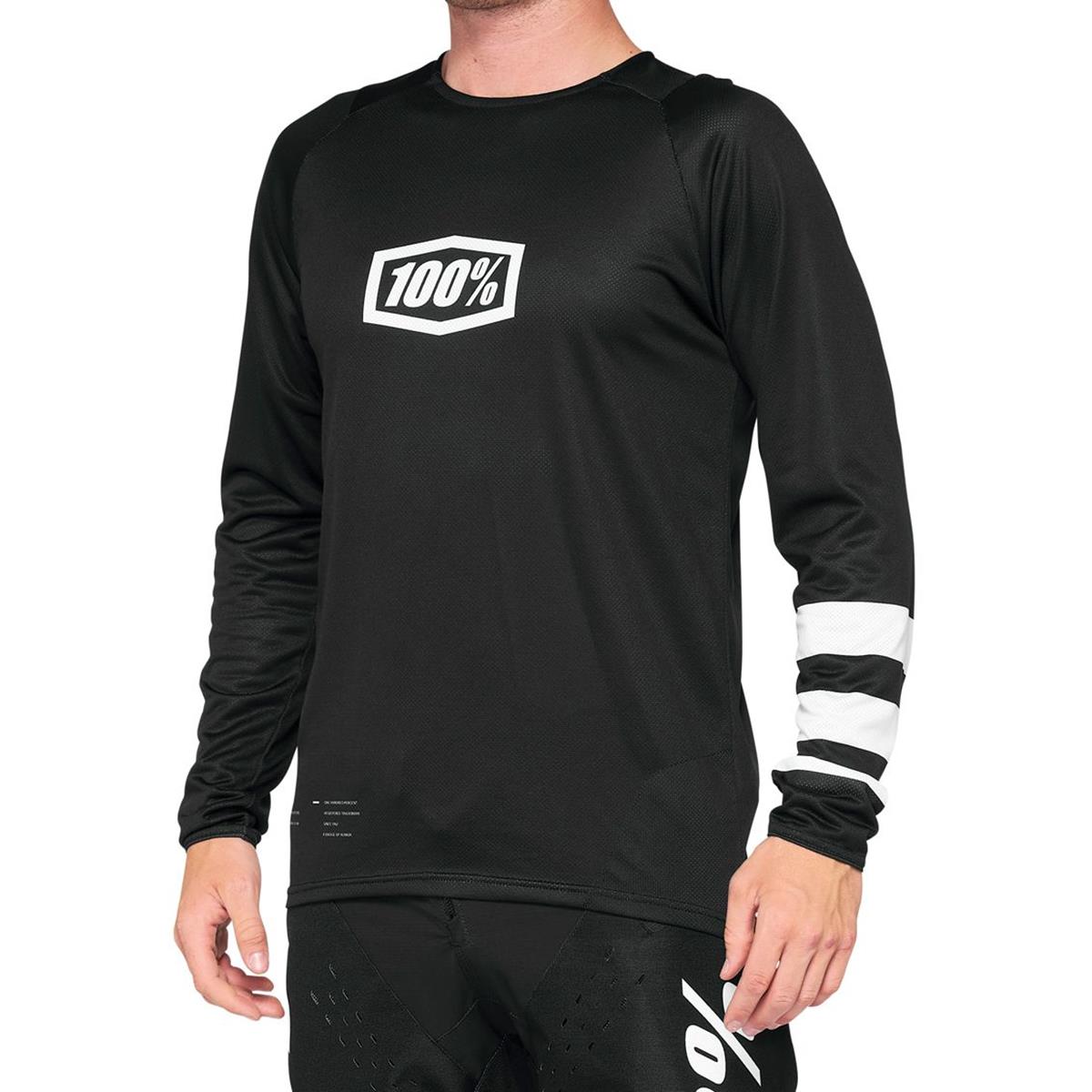 100% MTB Jersey Long Sleeve R-Core Black/White