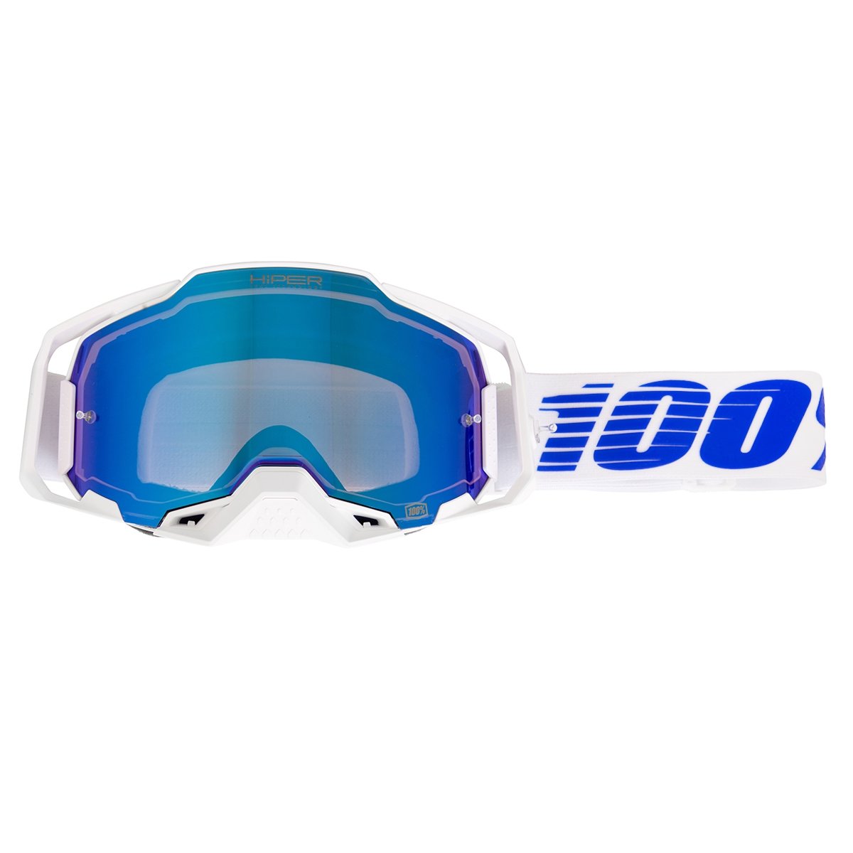 100% Crossbrille Armega Izi - Hiper Blau verspiegelt, Anti Fog